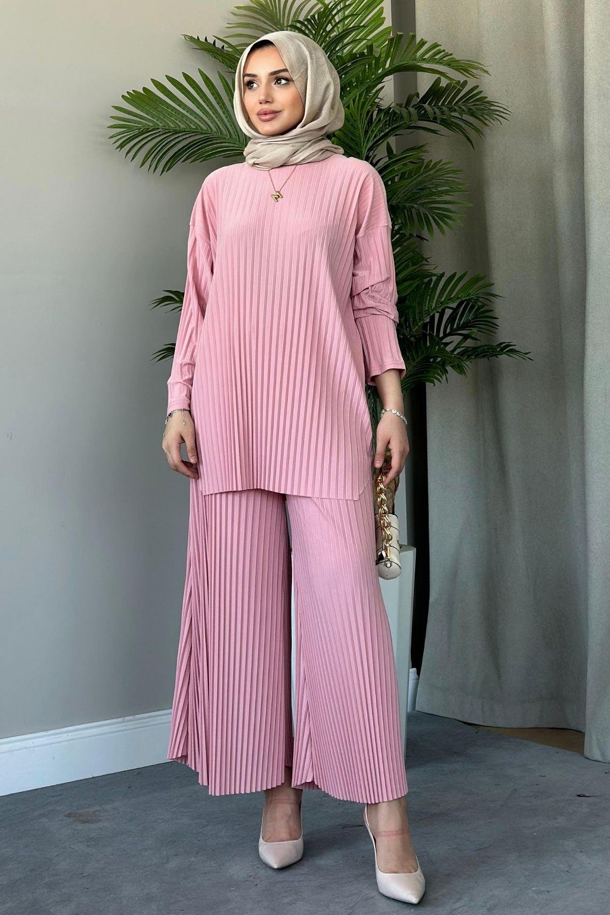 Sandy Takım Pilisoley Pudra, Fiyatları Sandy Takım Pilisoley Lila – Haza Moda | Tesettür Giyim