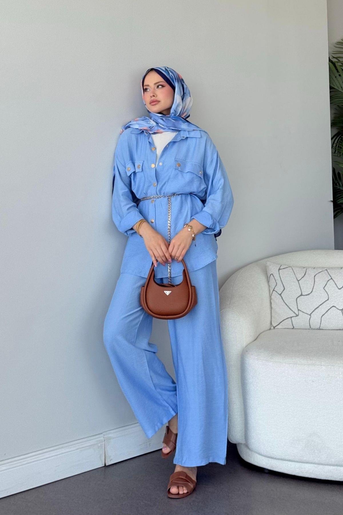 Şanel Çıtçıt Takım Bebe Mavi, Fiyatları Şanel Çıtçıt Takım Bebe Mavi- Haza Moda 