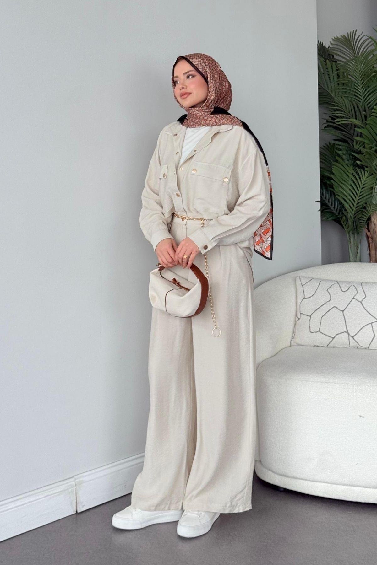 Şanel Çıtçıt Takım Bej, Fiyatları Şanel Çıtçıt Takım Bej- Haza Moda