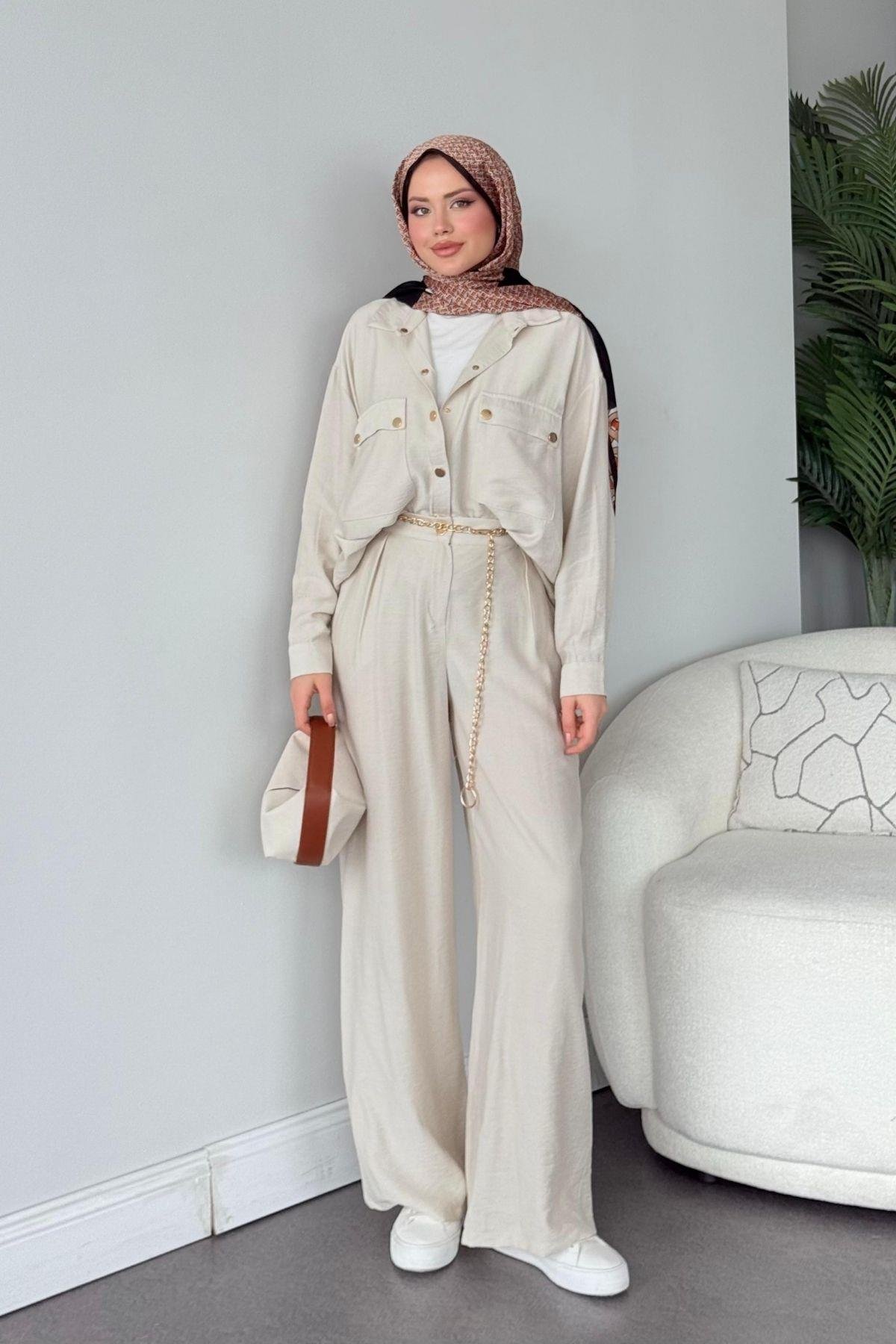 Şanel Çıtçıt Takım Bej, Fiyatları Şanel Çıtçıt Takım Bej- Haza Moda