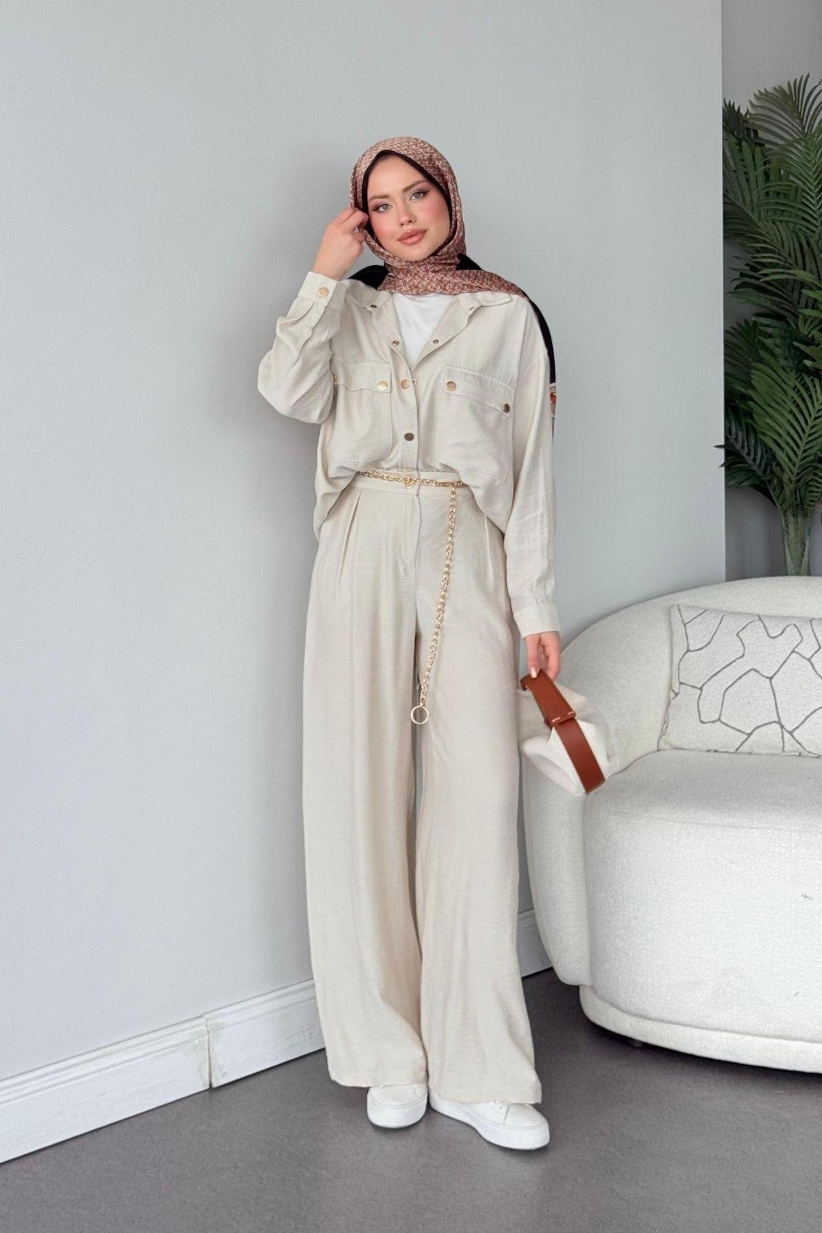 Şanel Çıtçıt Takım Bej, Fiyatları Şanel Çıtçıt Takım Bej- Haza Moda