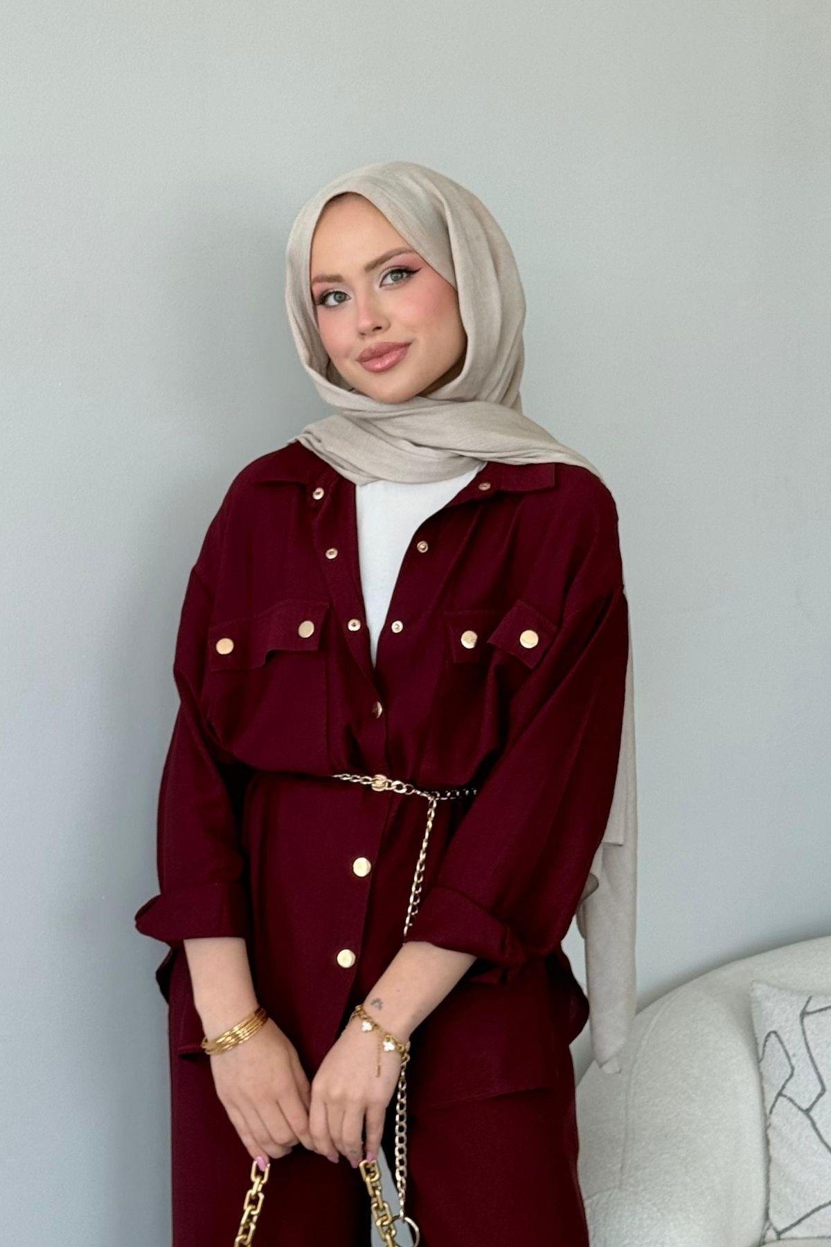 Şanel Çıtçıt Takım Bordo, Fiyatları Şanel Çıtçıt Takım Bordo- Haza Moda 