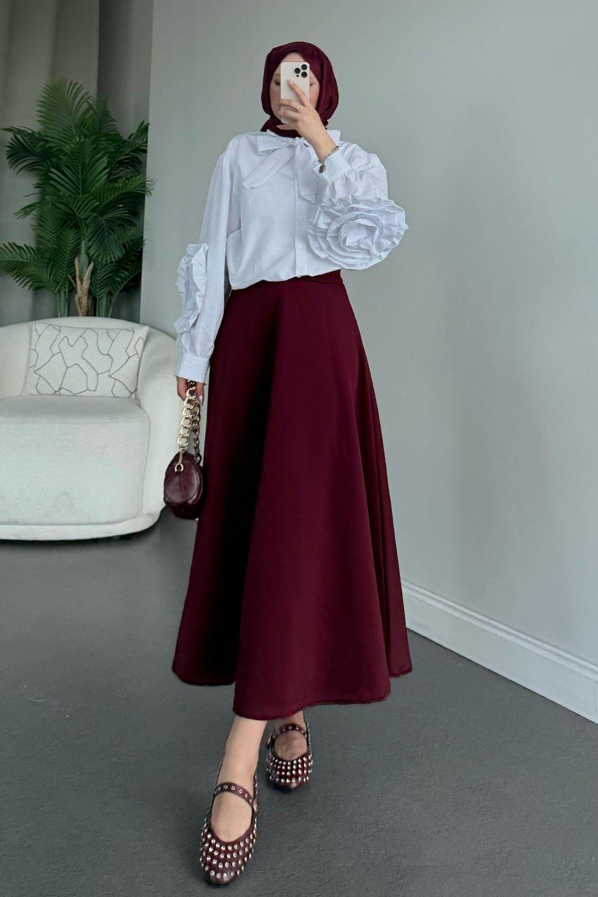 Scuba Etek Bordo, Fiyatları Scuba Etek Bordo - Haza Moda 