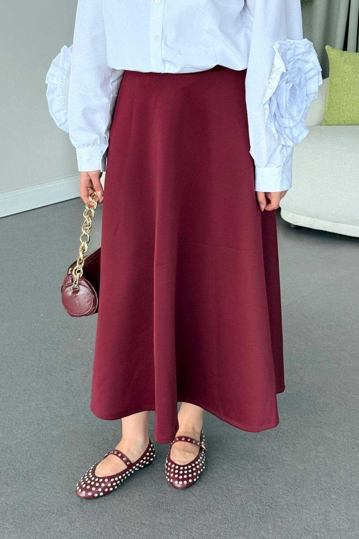 Scuba Etek Bordo, Fiyatları Scuba Etek Bordo - Haza Moda 