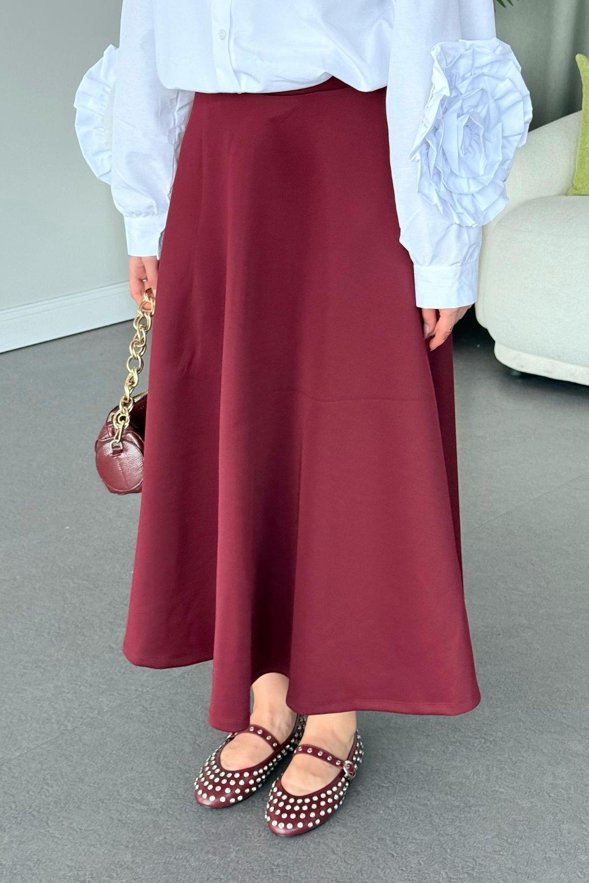 Scuba Etek Bordo, Fiyatları Scuba Etek Bordo - Haza Moda 