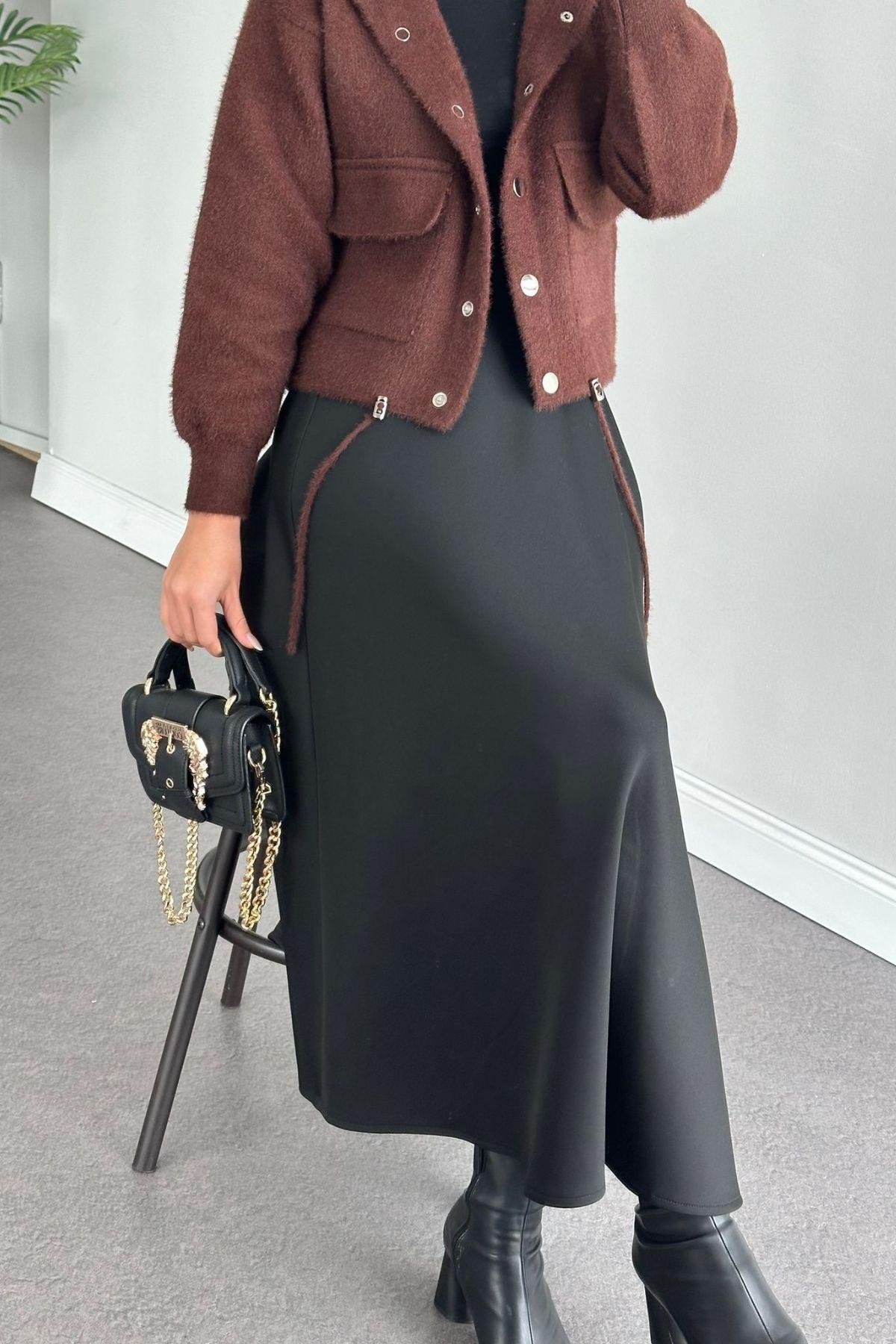 Scuba Etek Siyah, Fiyatları Haza Moda | Tesettür Giyim | Scuba Etek Siyah