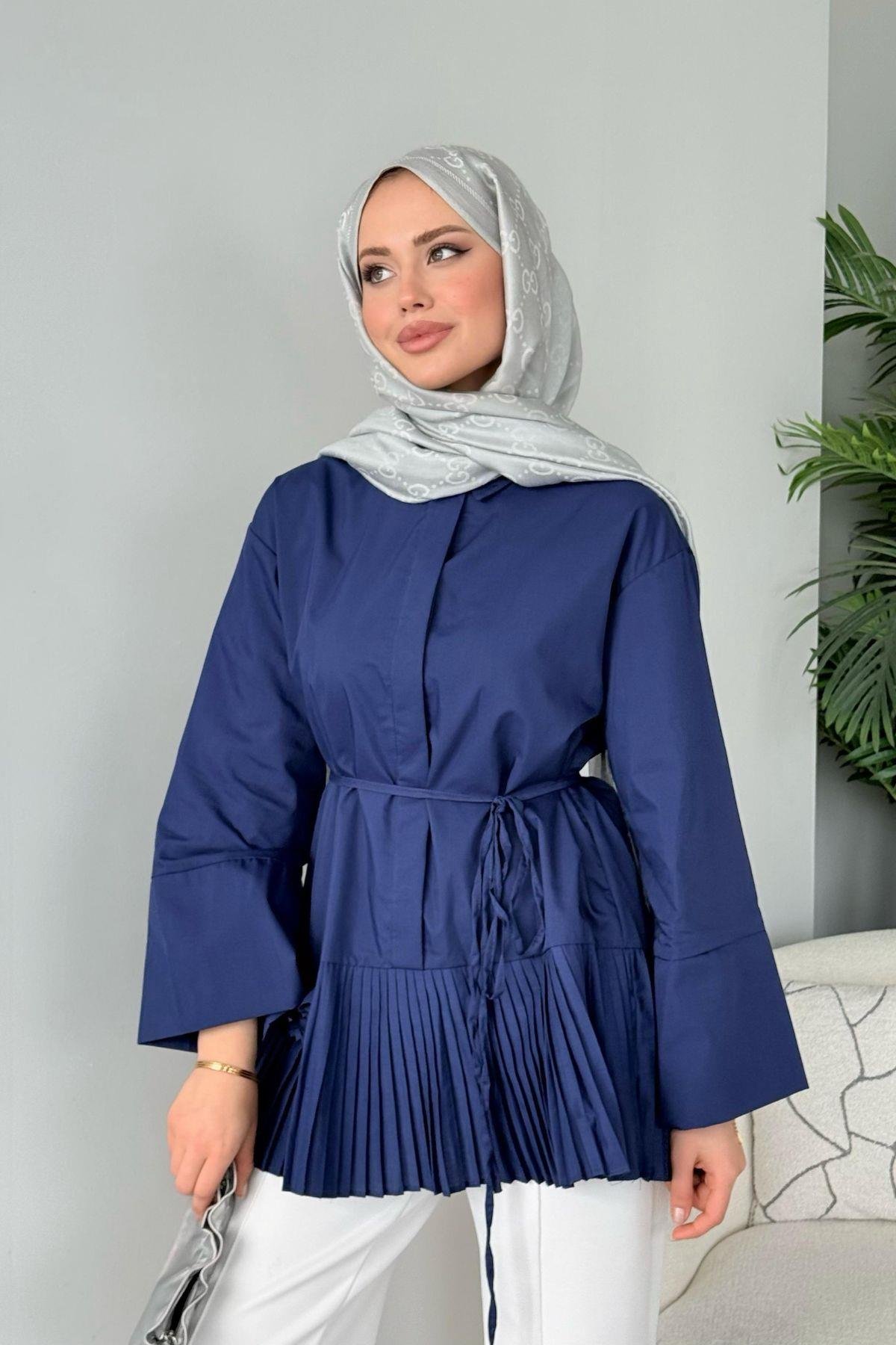 Şeker Piliseli Gömlek Lacivert, Fiyatları Şeker Piliseli Gömlek Lacivert - Haza Moda 