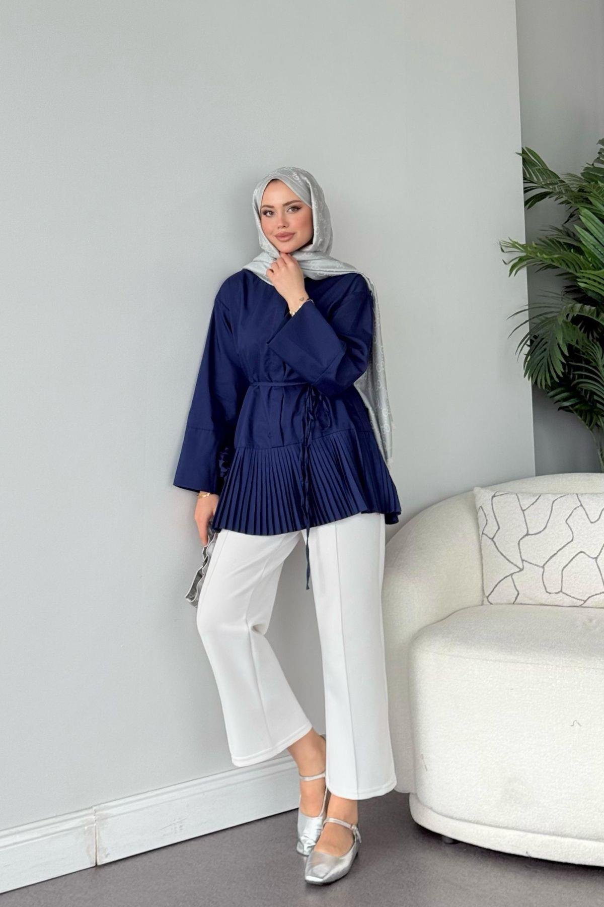 Şeker Piliseli Gömlek Lacivert, Fiyatları Şeker Piliseli Gömlek Lacivert - Haza Moda 