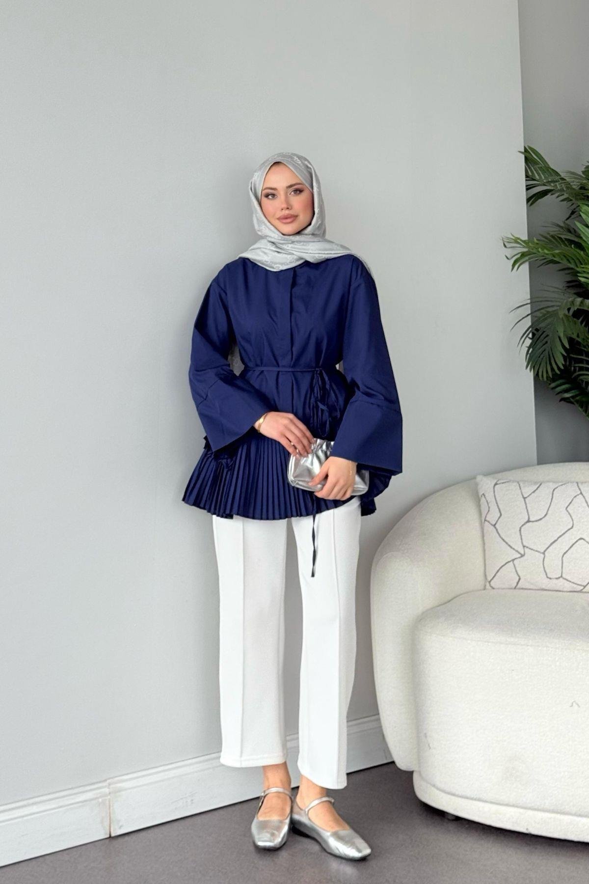 Şeker Piliseli Gömlek Lacivert, Fiyatları Şeker Piliseli Gömlek Lacivert - Haza Moda 