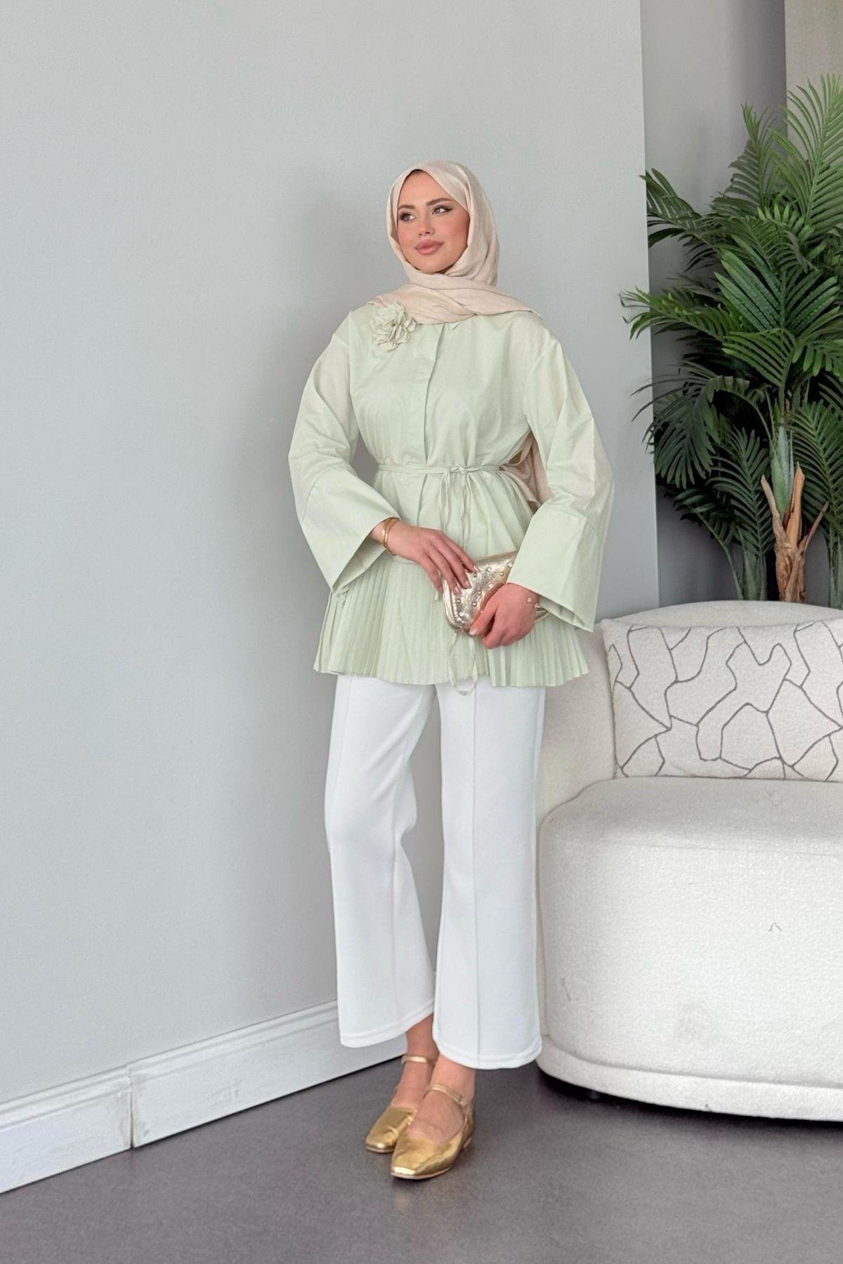 Şeker Piliseli Gömlek Mint, Fiyatları Şeker Piliseli Gömlek Mint - Haza Moda 