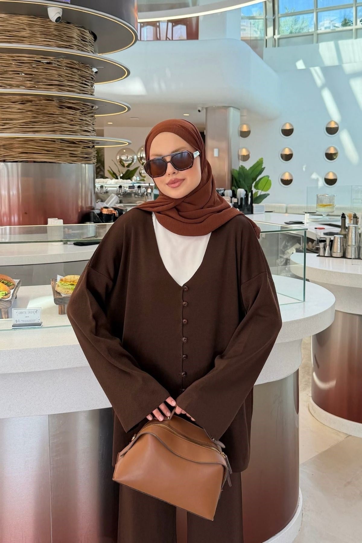 Selin Küçük Düğmeli Takım Kahve, Fiyatları 