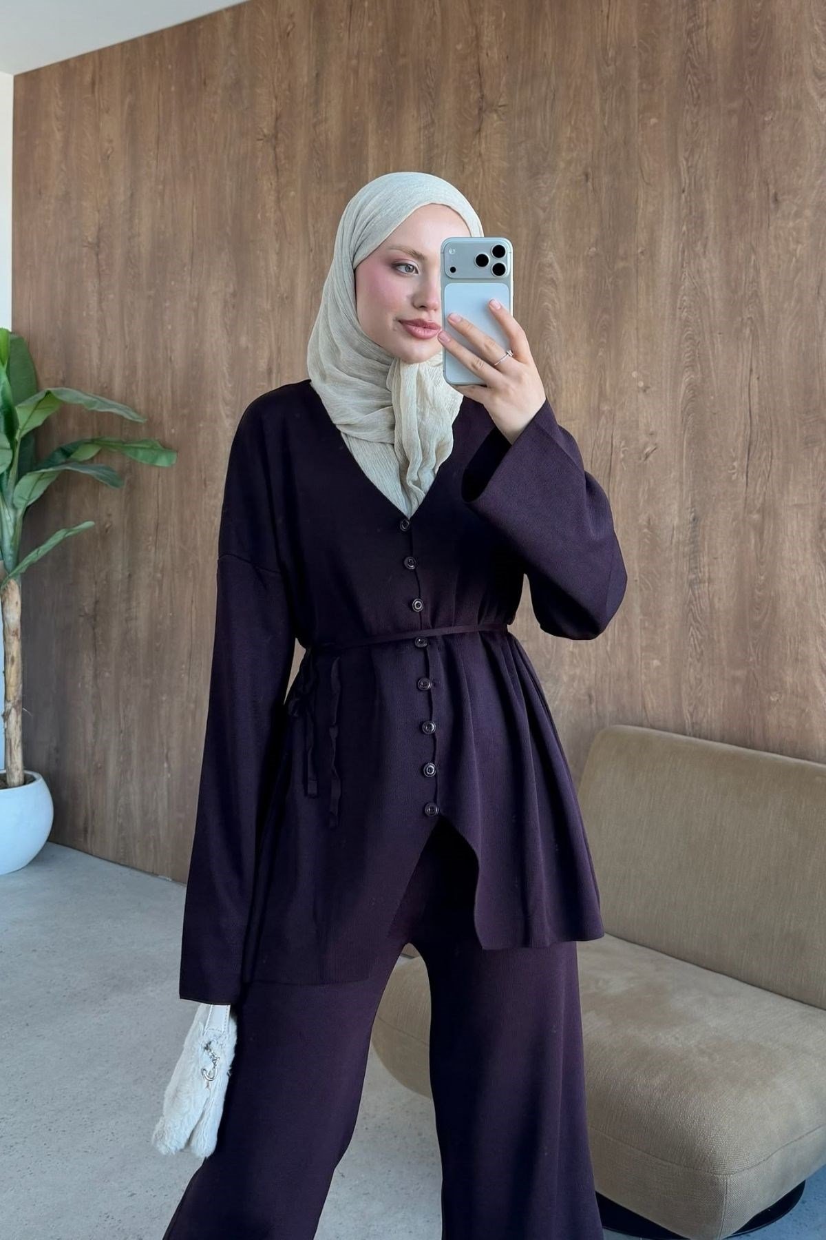 Selin Küçük Düğmeli Takım Mürdüm, Fiyatları Selin Küçük Düğmeli Takım Mürdüm | Haza Moda