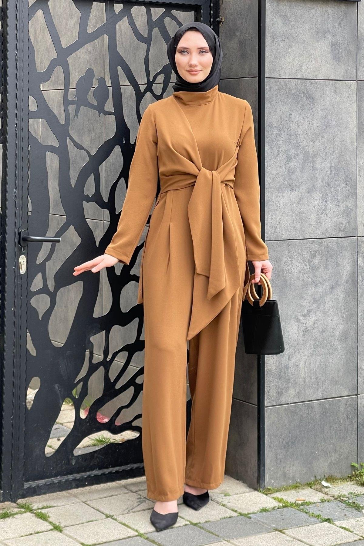 Selinay Tulum Taba, Fiyatları Selinay Tulum Taba – Haza Moda | Tesettür Giyim