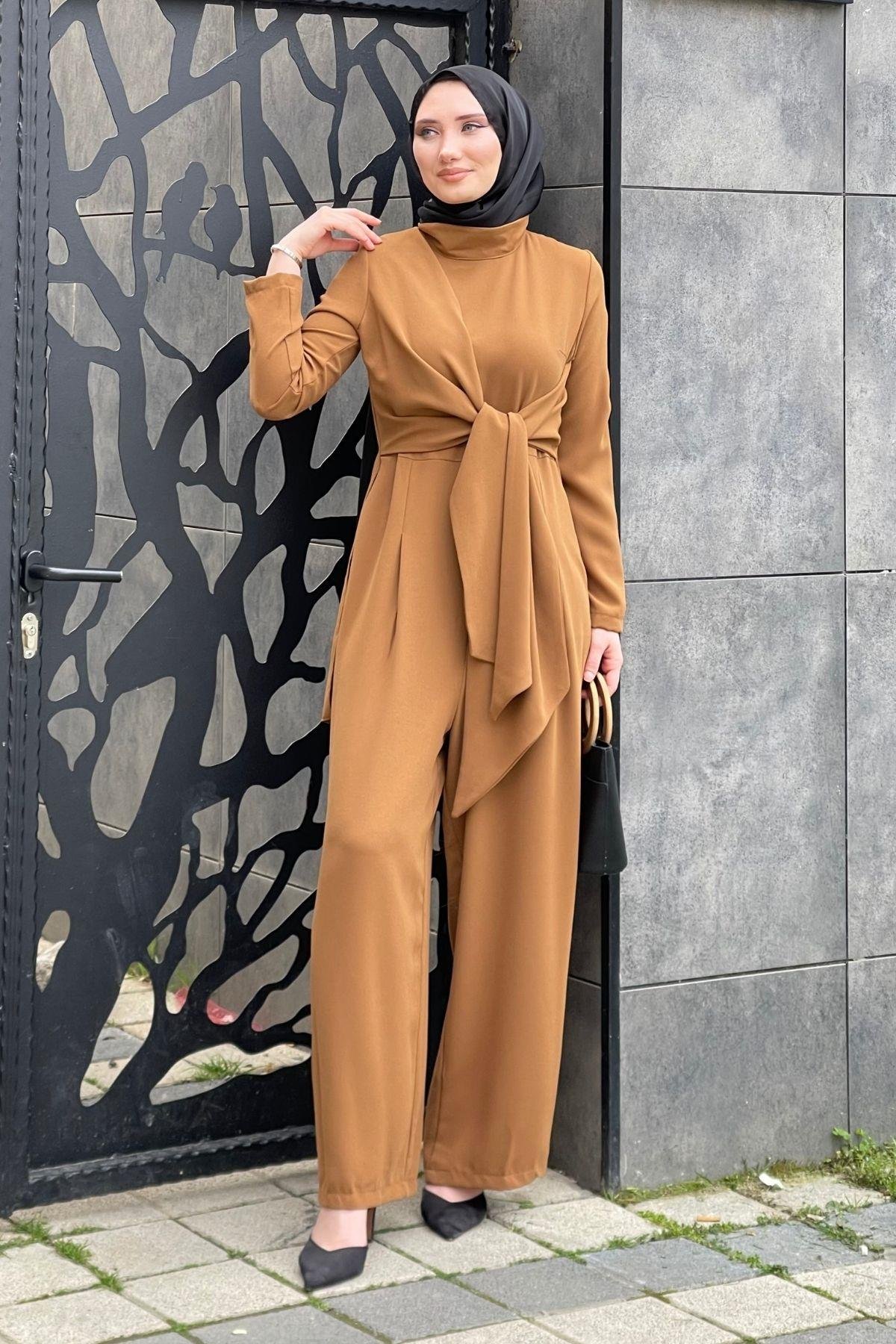 Selinay Tulum Taba, Fiyatları Selinay Tulum Taba – Haza Moda | Tesettür Giyim