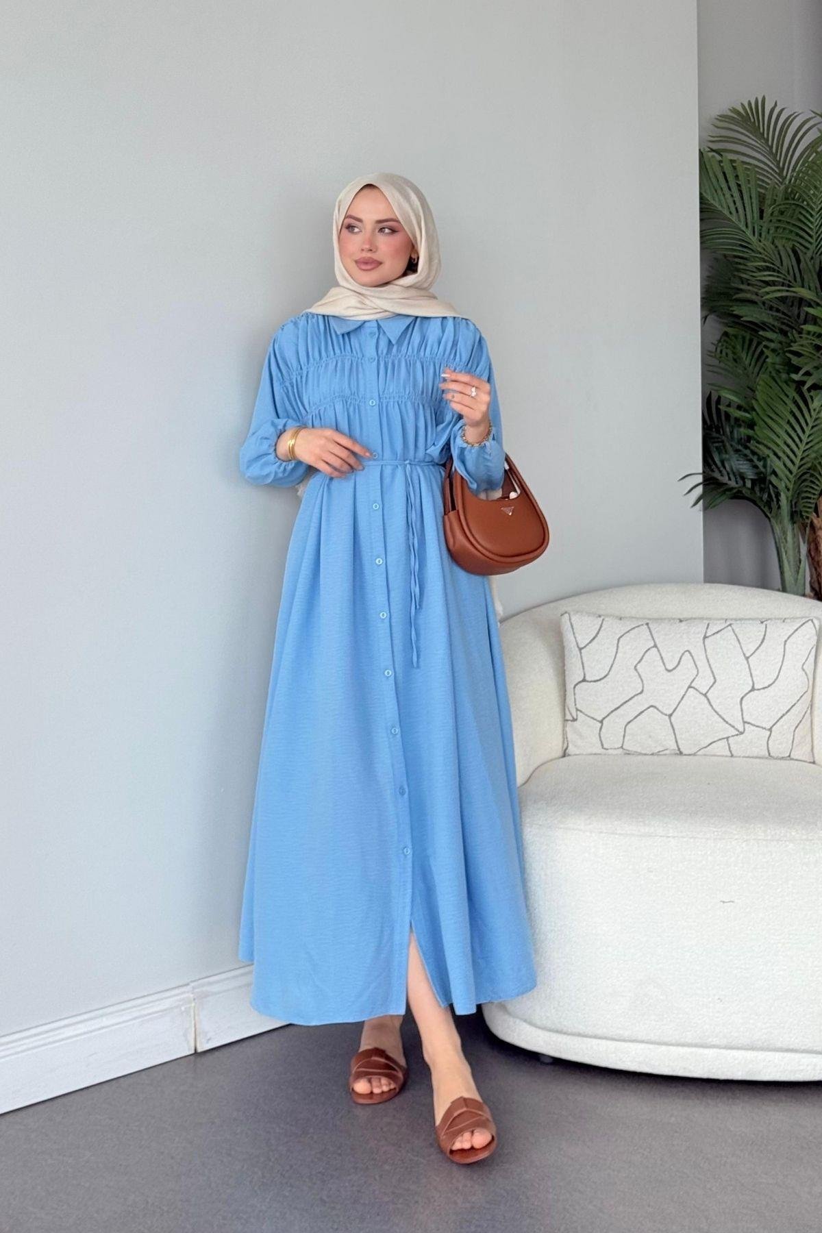 Semiz Gipeli Elbise Bebe Mavi, Fiyatları Semiz Gipeli Elbise Bebe Mavi- Haza Moda