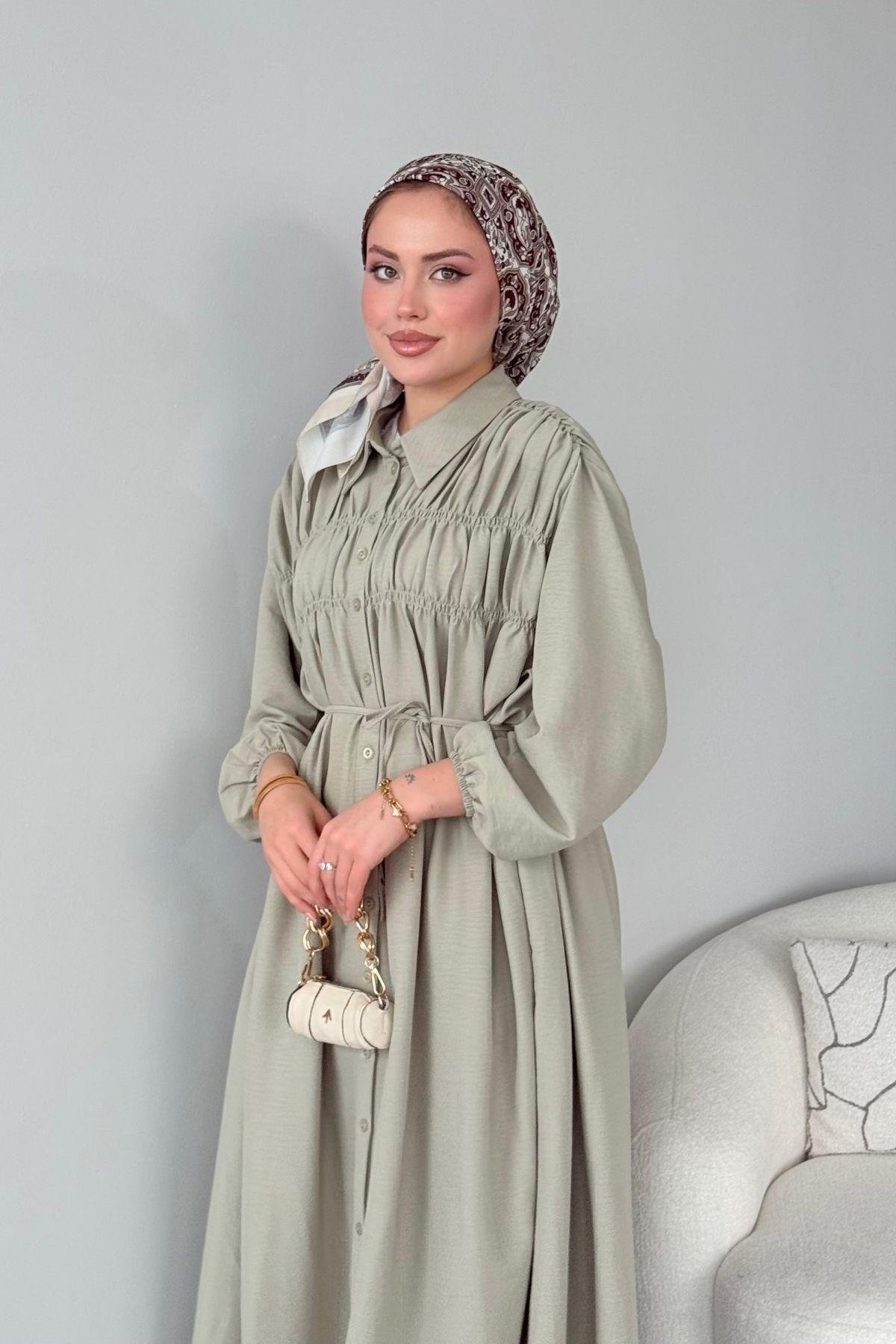 Semiz Gipeli Elbise Mint, Fiyatları Semiz Gipeli Elbise Mint- Haza Moda