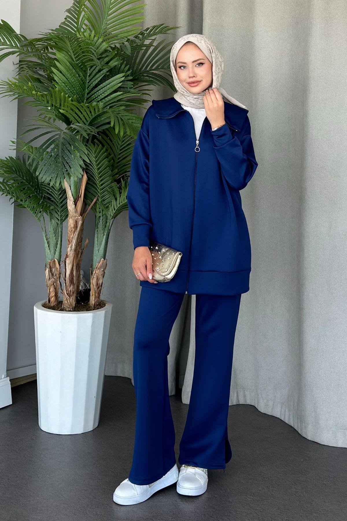 Serenay Scuba Takım Lacivert, Fiyatları Haza Moda | Tesettür Giyim | Serenay Scuba Takım Lacivert