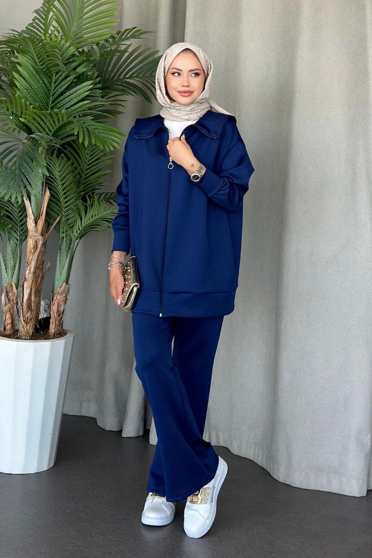 Serenay Scuba Takım Lacivert, Fiyatları Haza Moda | Tesettür Giyim | Serenay Scuba Takım Lacivert
