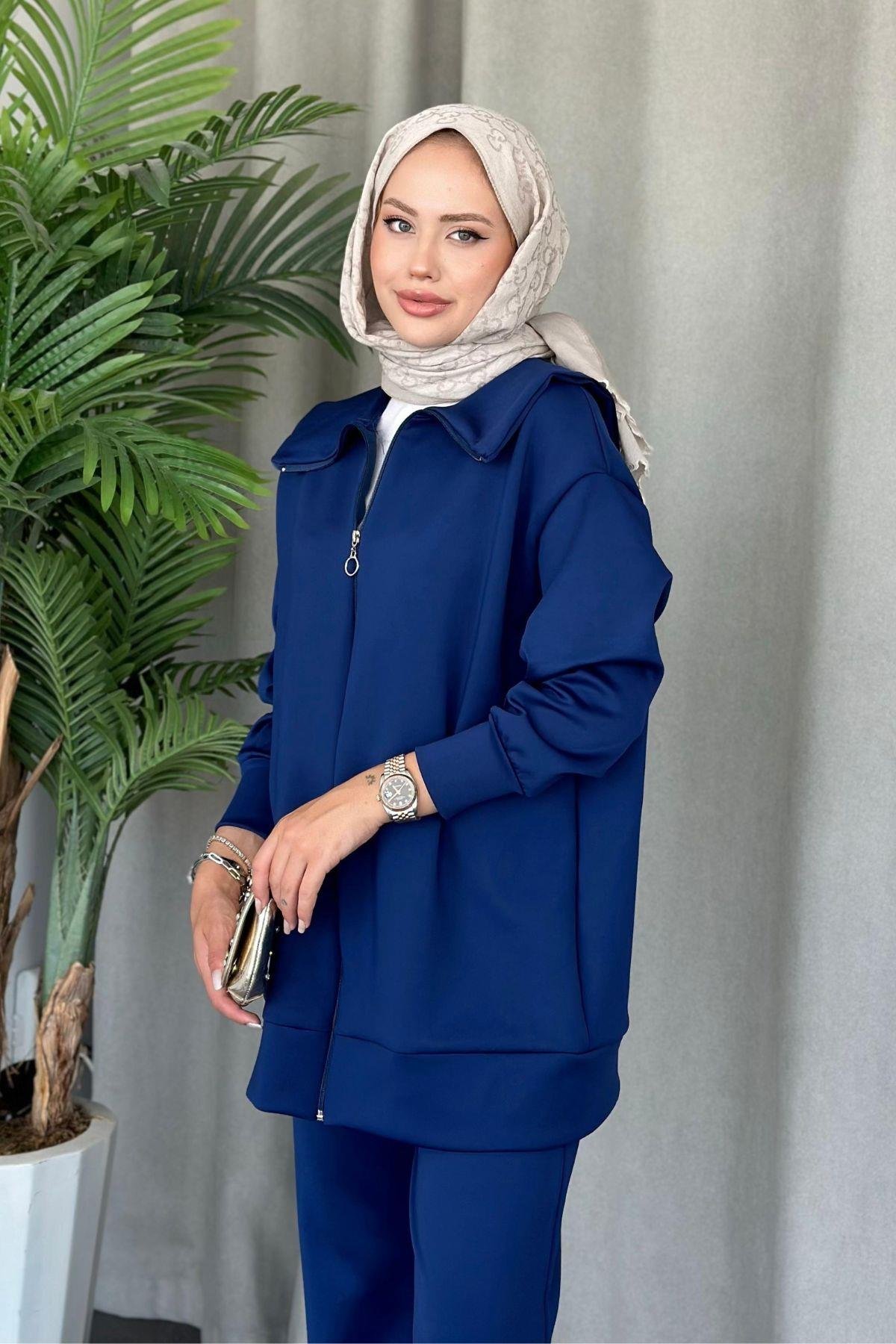 Serenay Scuba Takım Lacivert, Fiyatları Haza Moda | Tesettür Giyim | Serenay Scuba Takım Lacivert