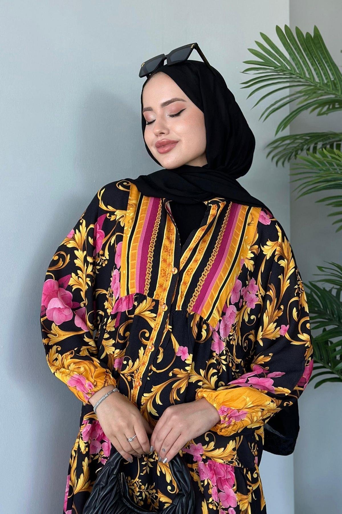 Serin Elbise Gold, Fiyatları Haza Moda | Tesettür Giyim | Serin Elbise Gold