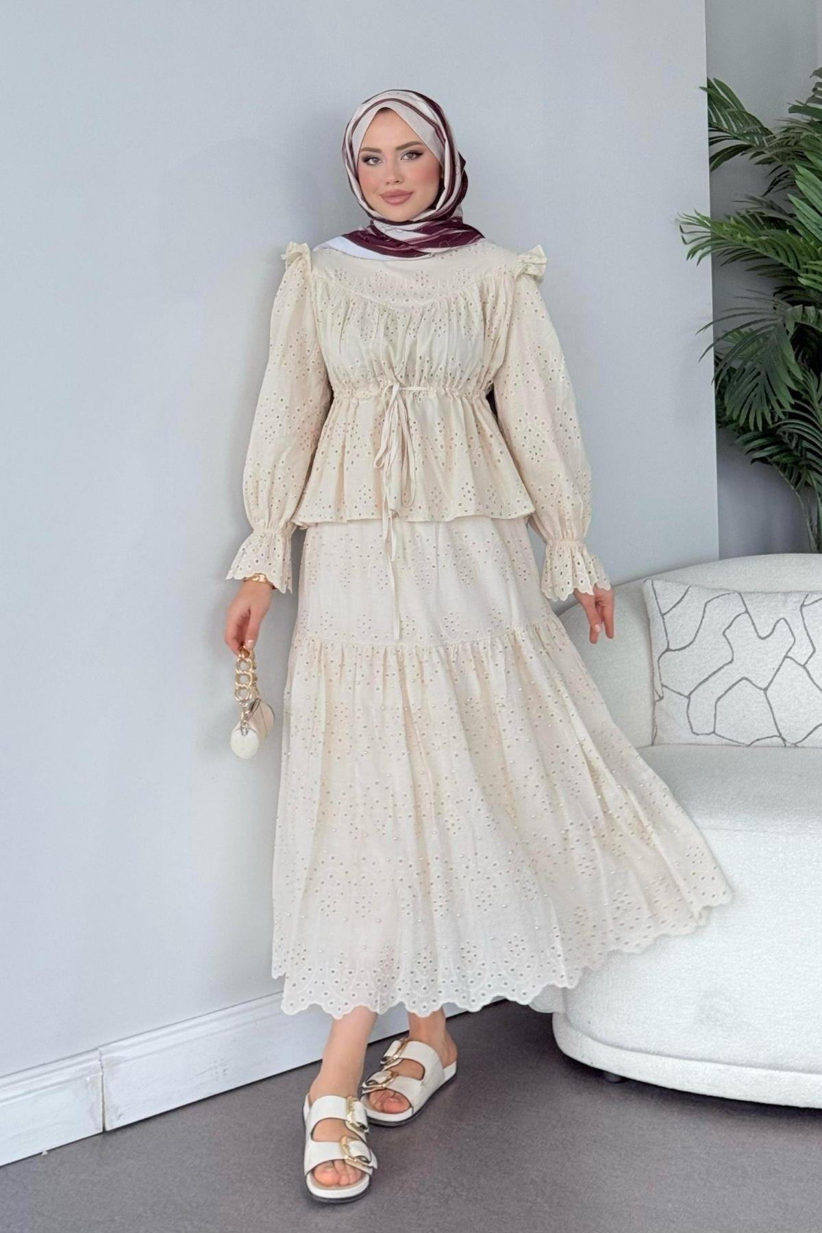 Side Güpür Takım Ekru, Fiyatları 