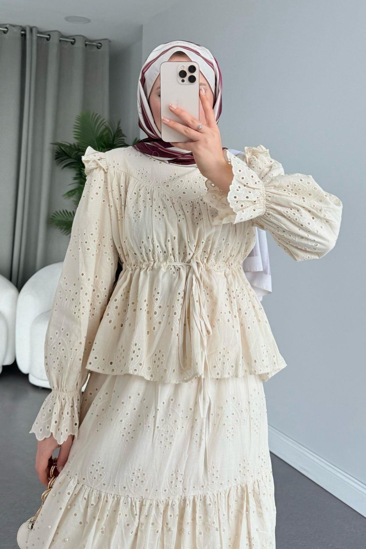 Side Güpür Takım Ekru, Fiyatları 