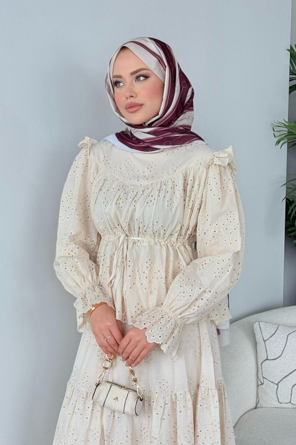 Side Güpür Takım Ekru, Fiyatları 