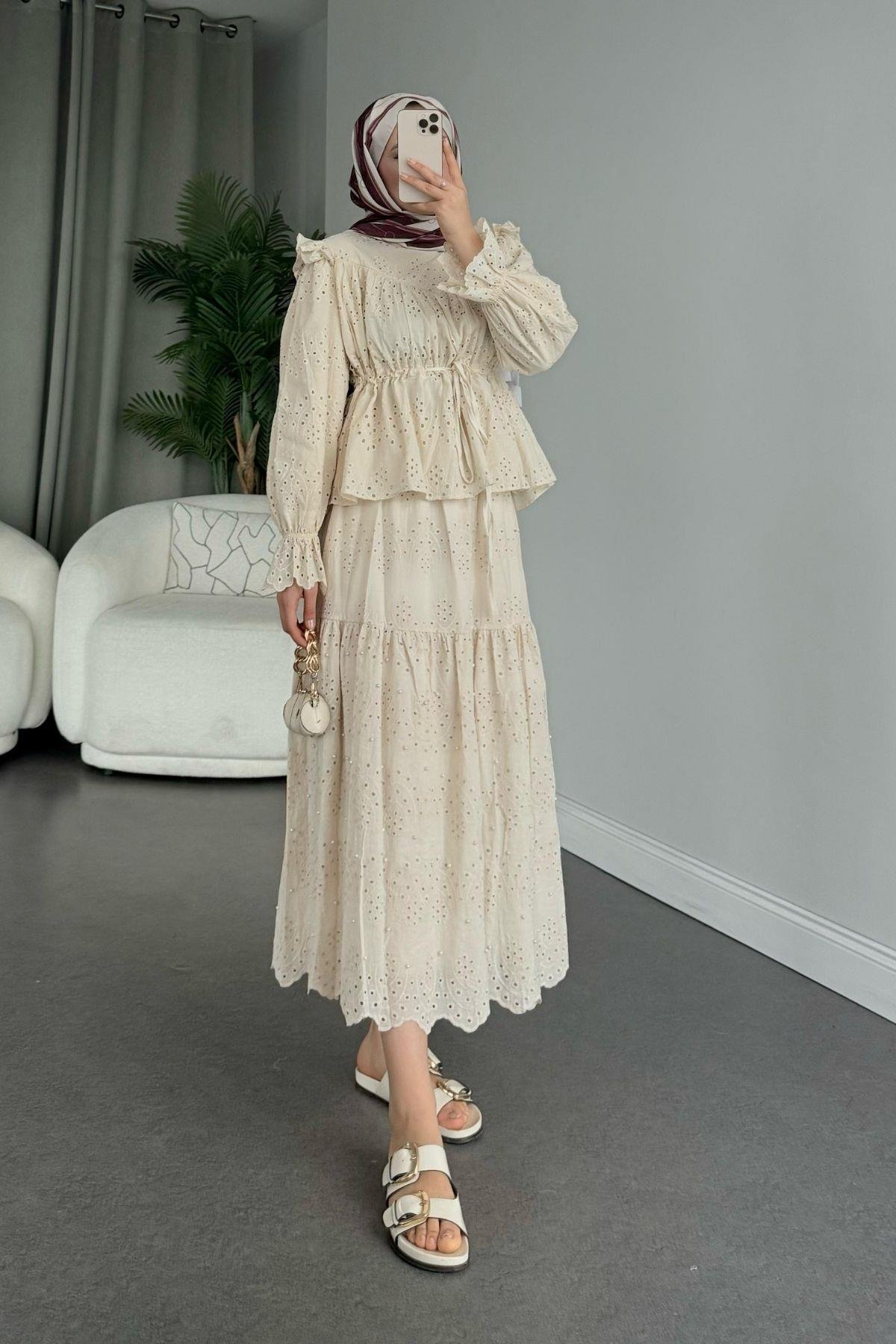 Side Güpür Takım Ekru, Fiyatları 