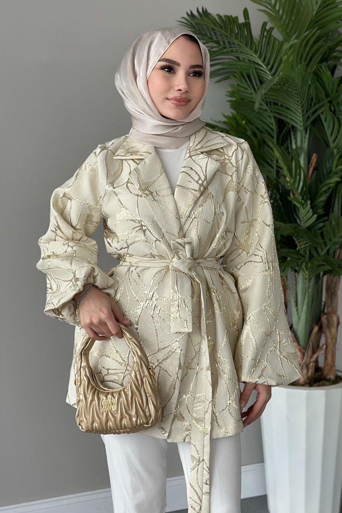 Simli Jakar Ceket Gold, Fiyatları 