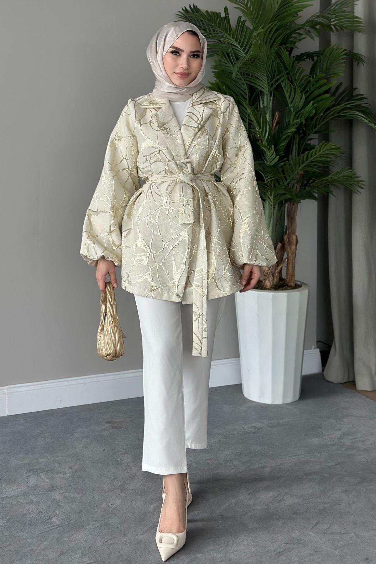 Simli Jakar Ceket Gold, Fiyatları 