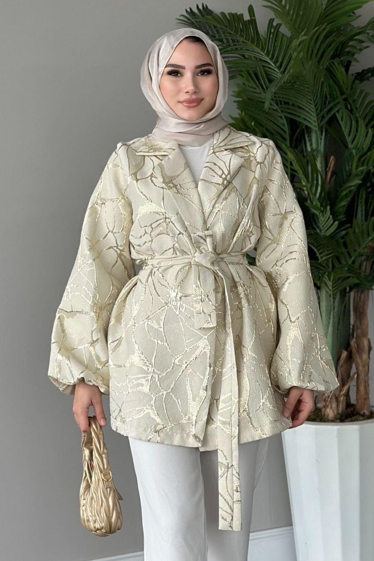 Simli Jakar Ceket Gold, Fiyatları 