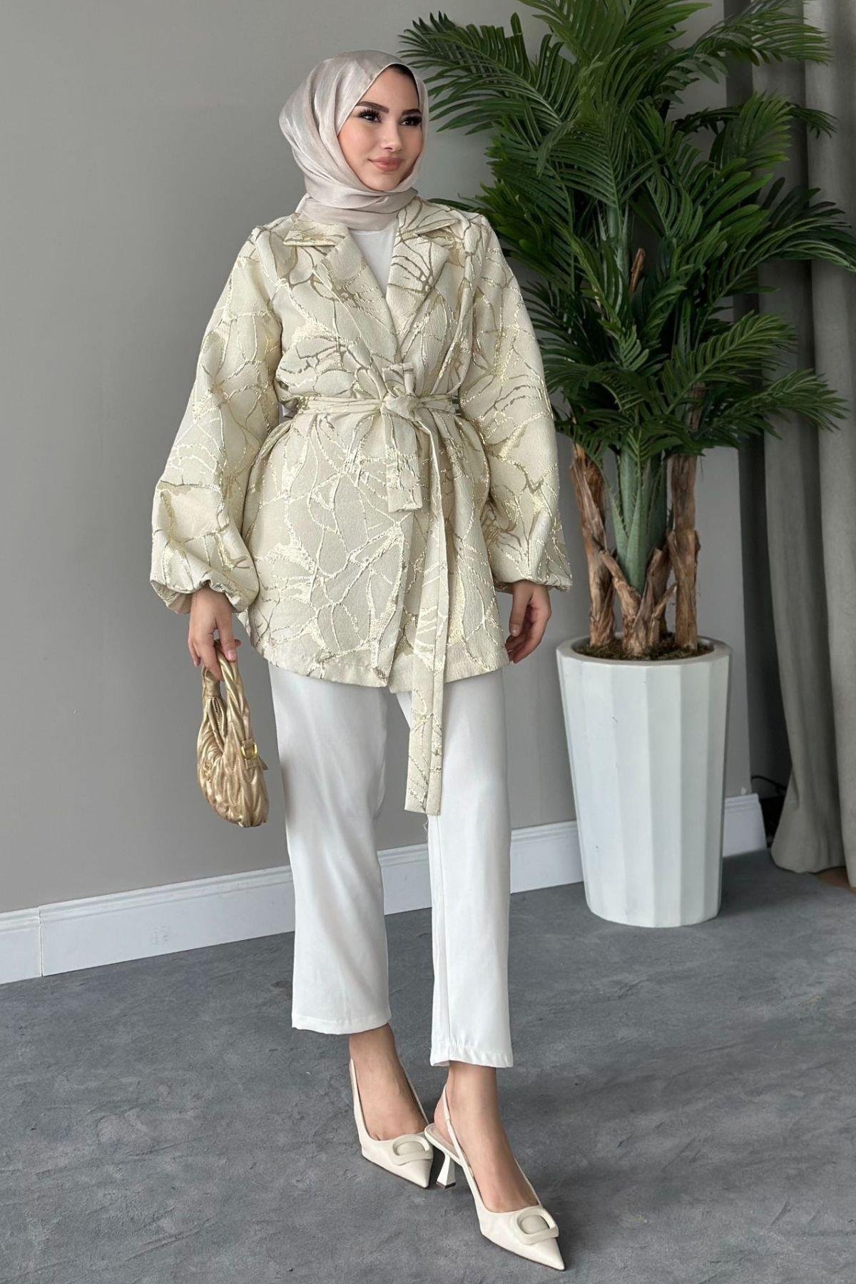 Simli Jakar Ceket Gold, Fiyatları 