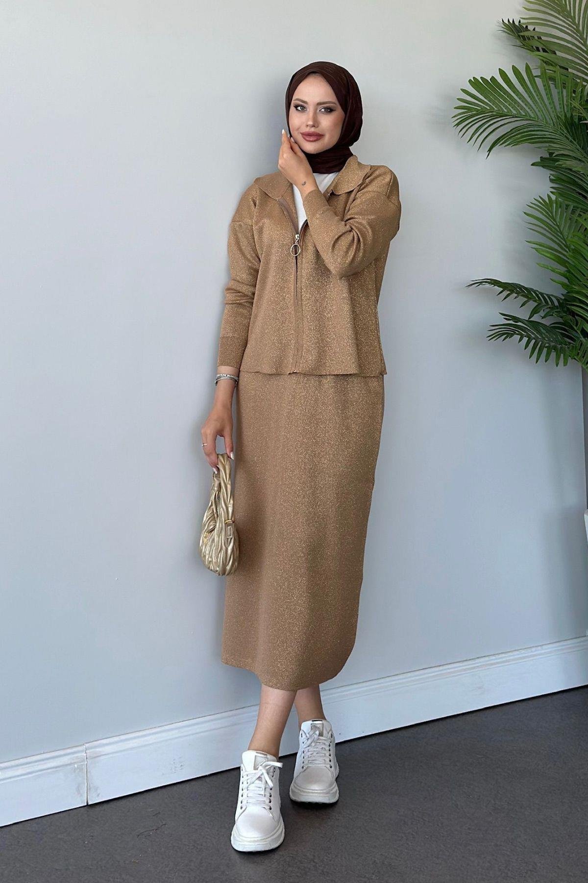 Sindirella Etekli Triko Takım Camel, Fiyatları 