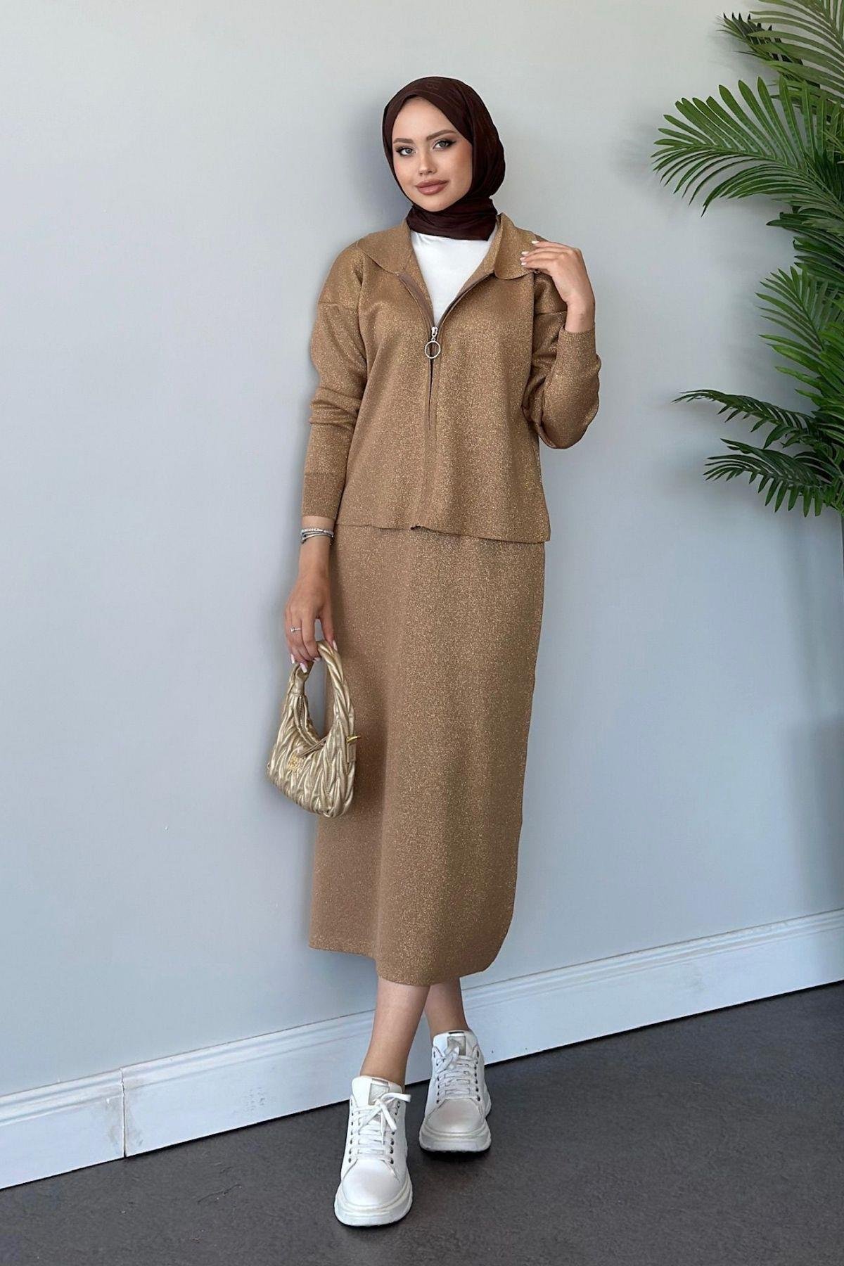 Sindirella Etekli Triko Takım Camel, Fiyatları 