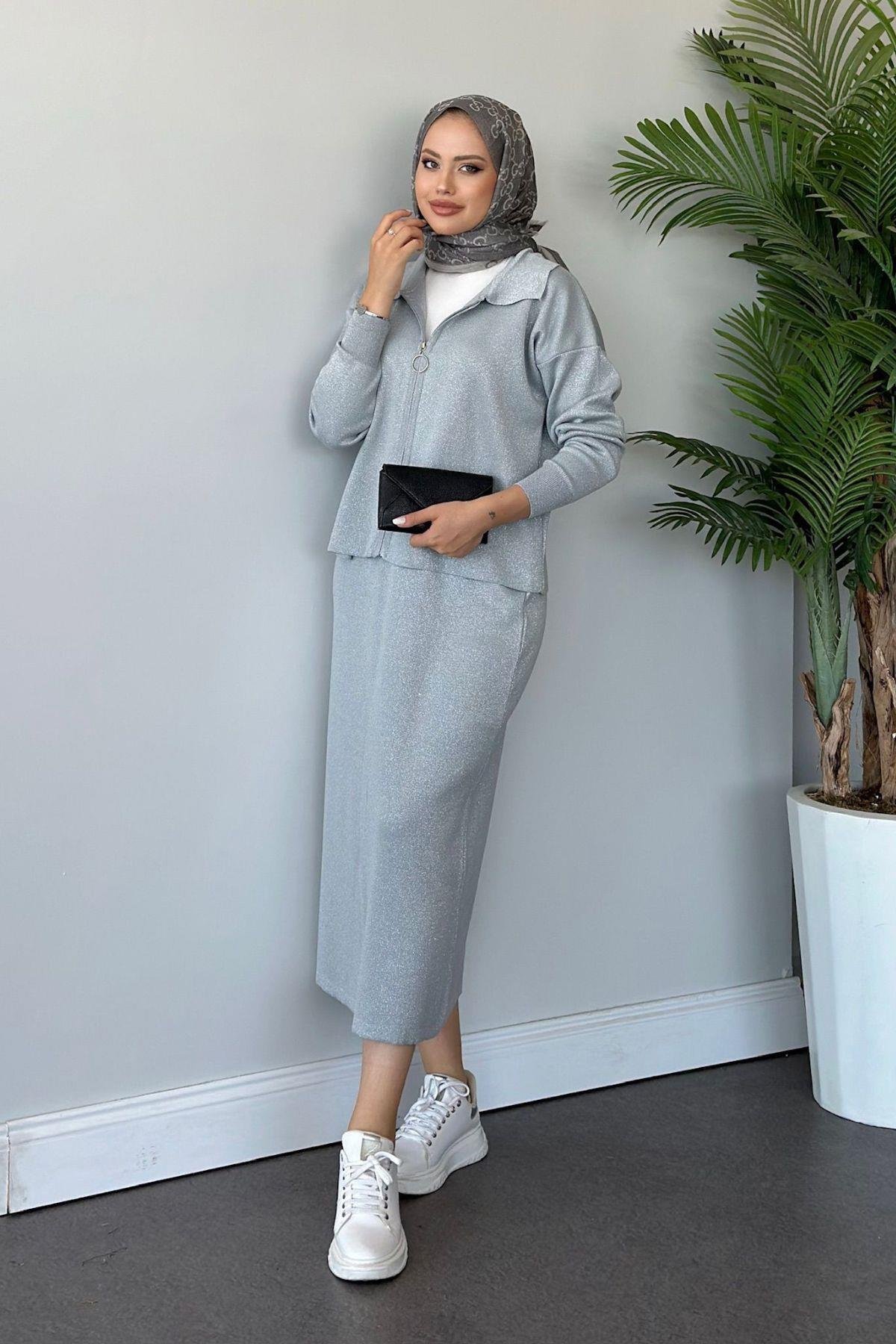 Sindirella Etekli Triko Takım Gri, Fiyatları 