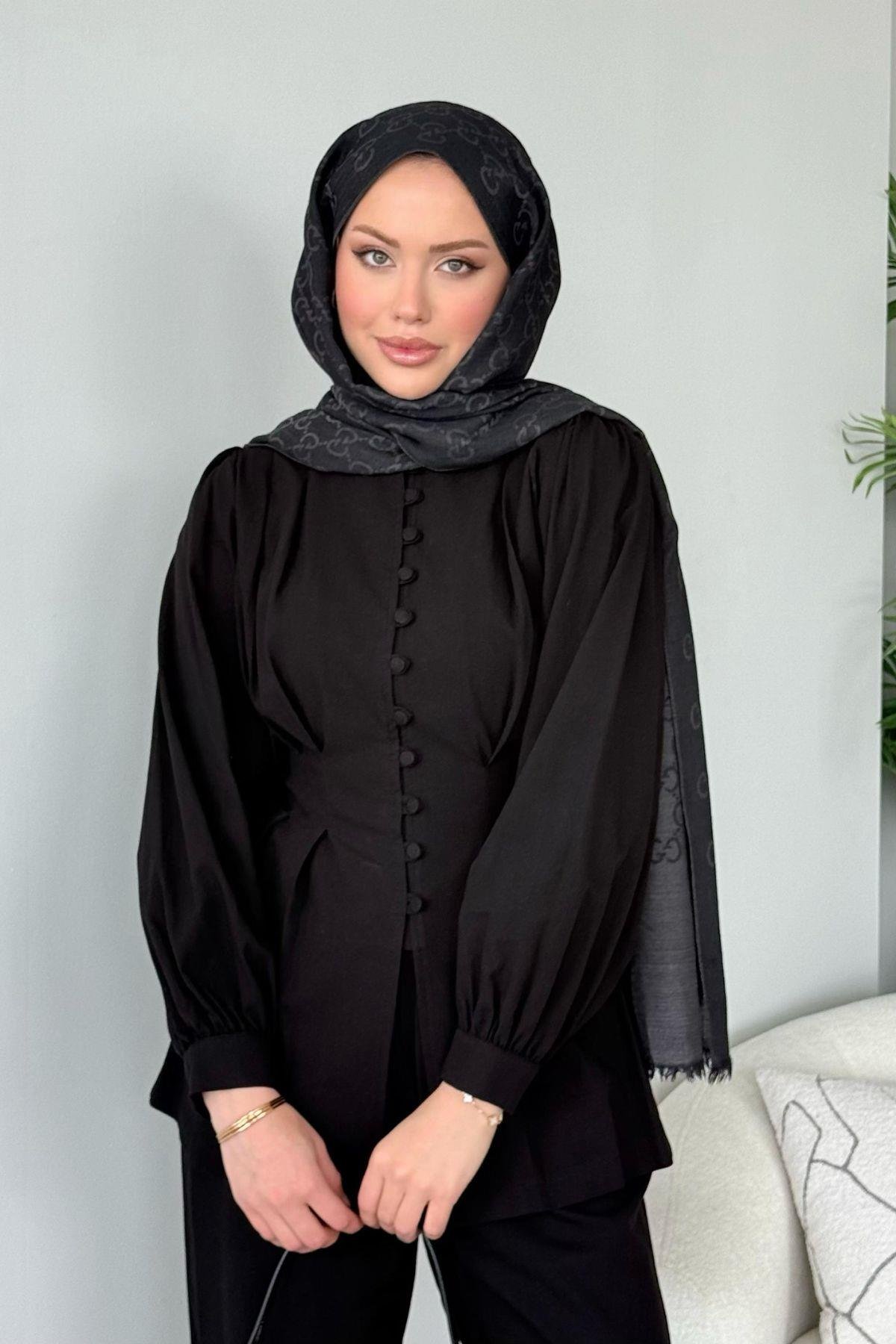 Sindy Keten Takım Siyah, Fiyatları Sindy Keten Takım Siyah - Haza Moda 