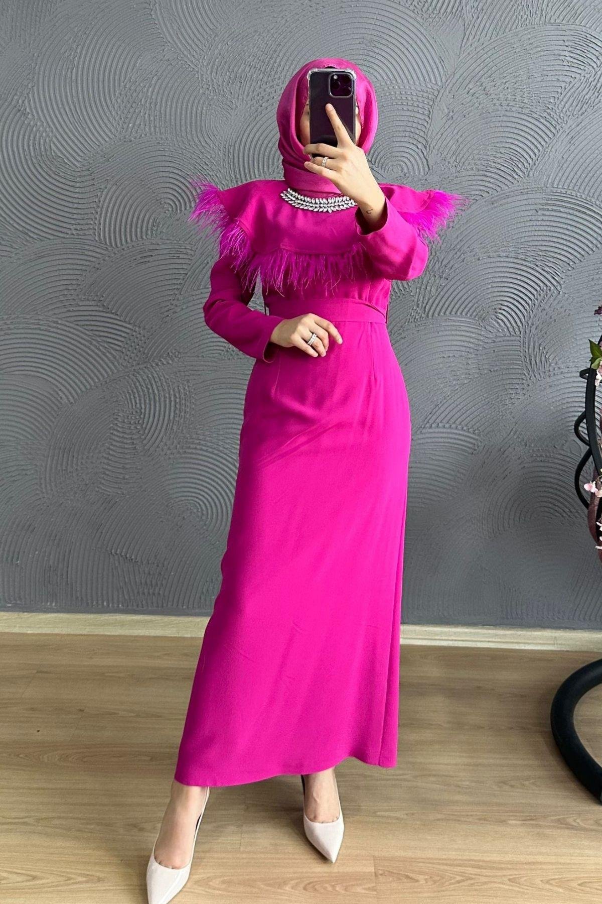 Sira Abiye Fuşya, Fiyatları Sira Abiye Fuşya – Haza Moda | Tesettür Giyim