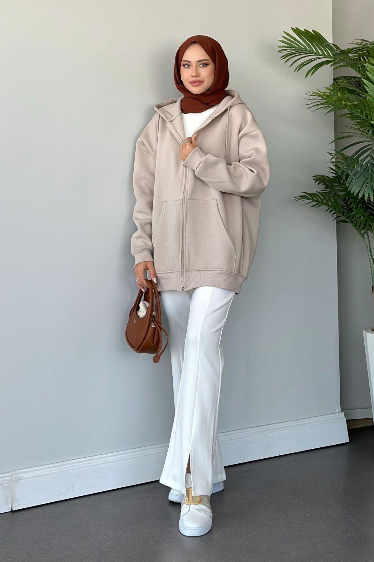 Sky Oversize Sweat Bej, Fiyatları 