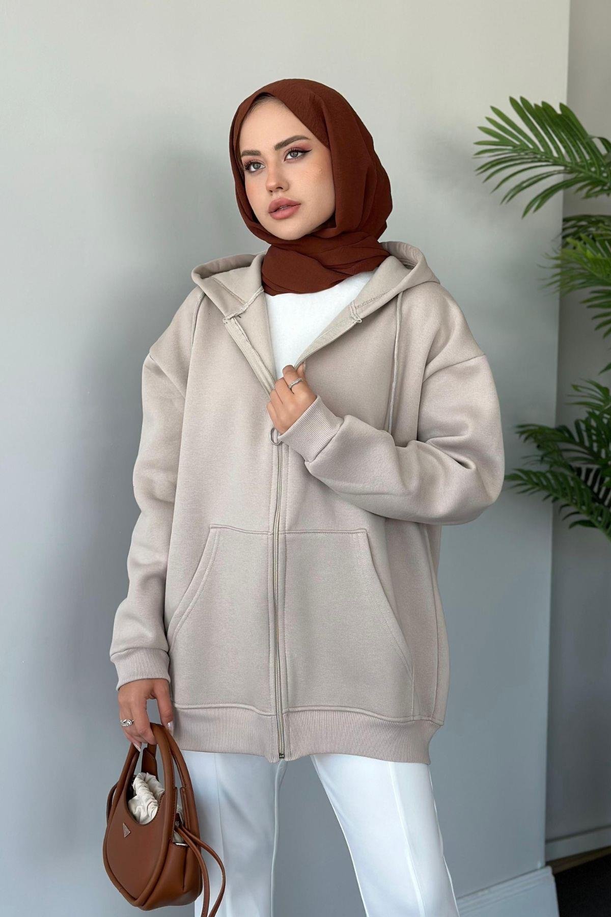 Sky Oversize Sweat Bej, Fiyatları 