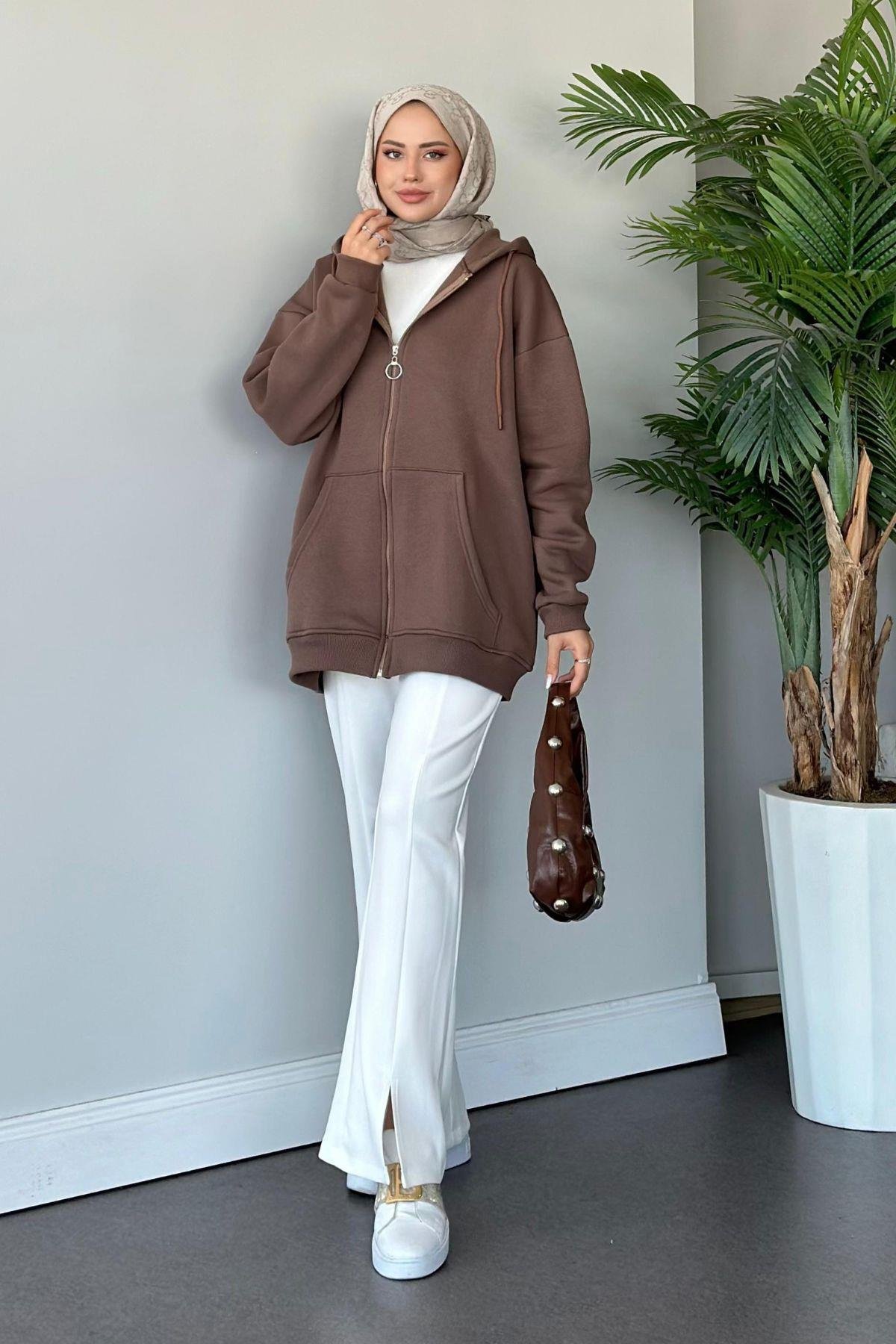 Sky Oversize Sweat Kahve, Fiyatları 