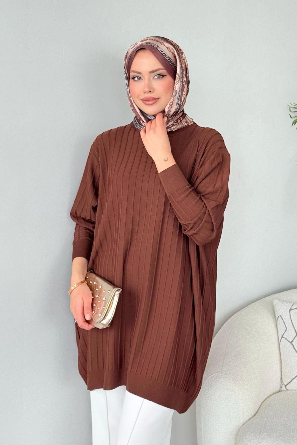 Soğuk İplik Tunik Acıkahve, Fiyatları Soğuk İplik Tunik Acıkahve - Haza Moda 