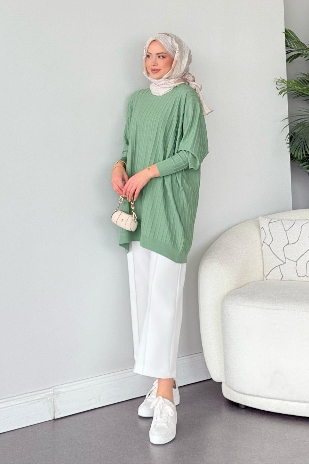 Soğuk İplik Tunik Suyeşili, Fiyatları Soğuk İplik Tunik Suyeşili - Haza Moda 