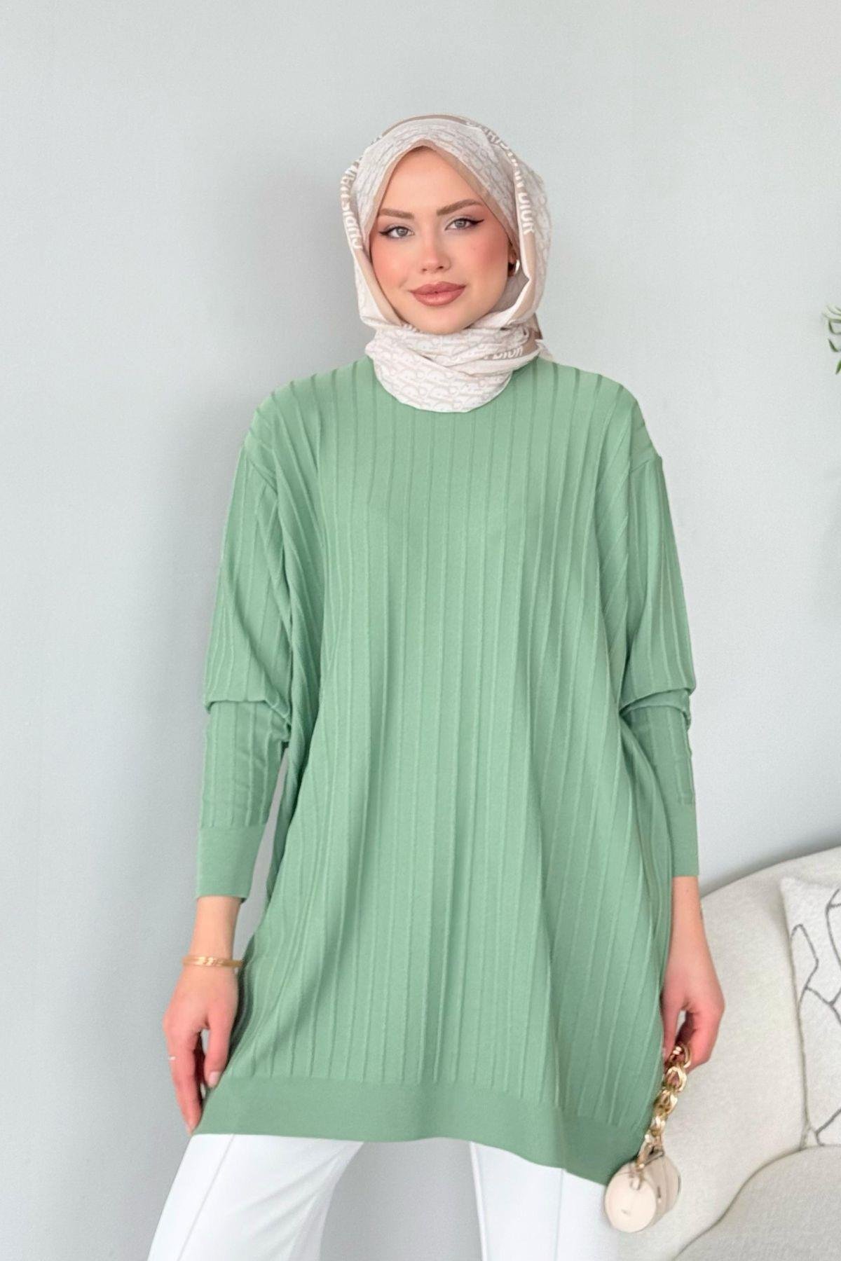 Soğuk İplik Tunik Suyeşili, Fiyatları Soğuk İplik Tunik Suyeşili - Haza Moda 