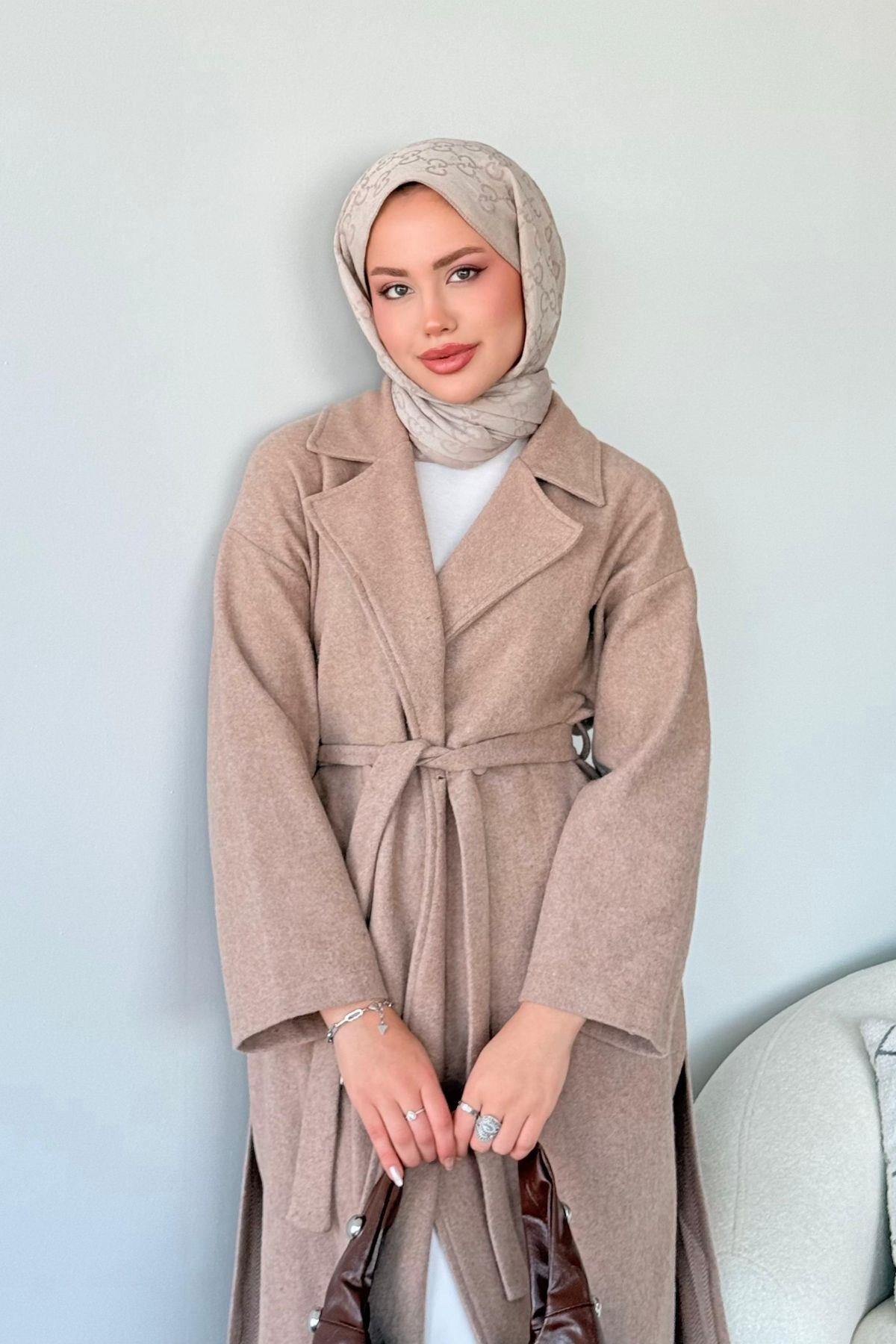 Soldes Yırtmaçlı Kaşe Kaban Camel, Fiyatları 