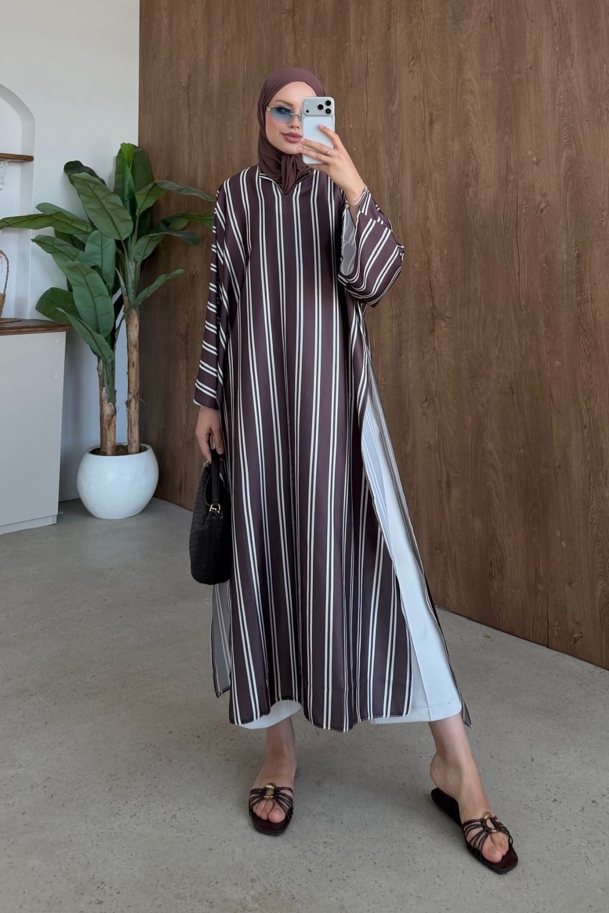 Somon Tunik Kahve, Fiyatları Somon Tunik Kahve  | Haza Moda