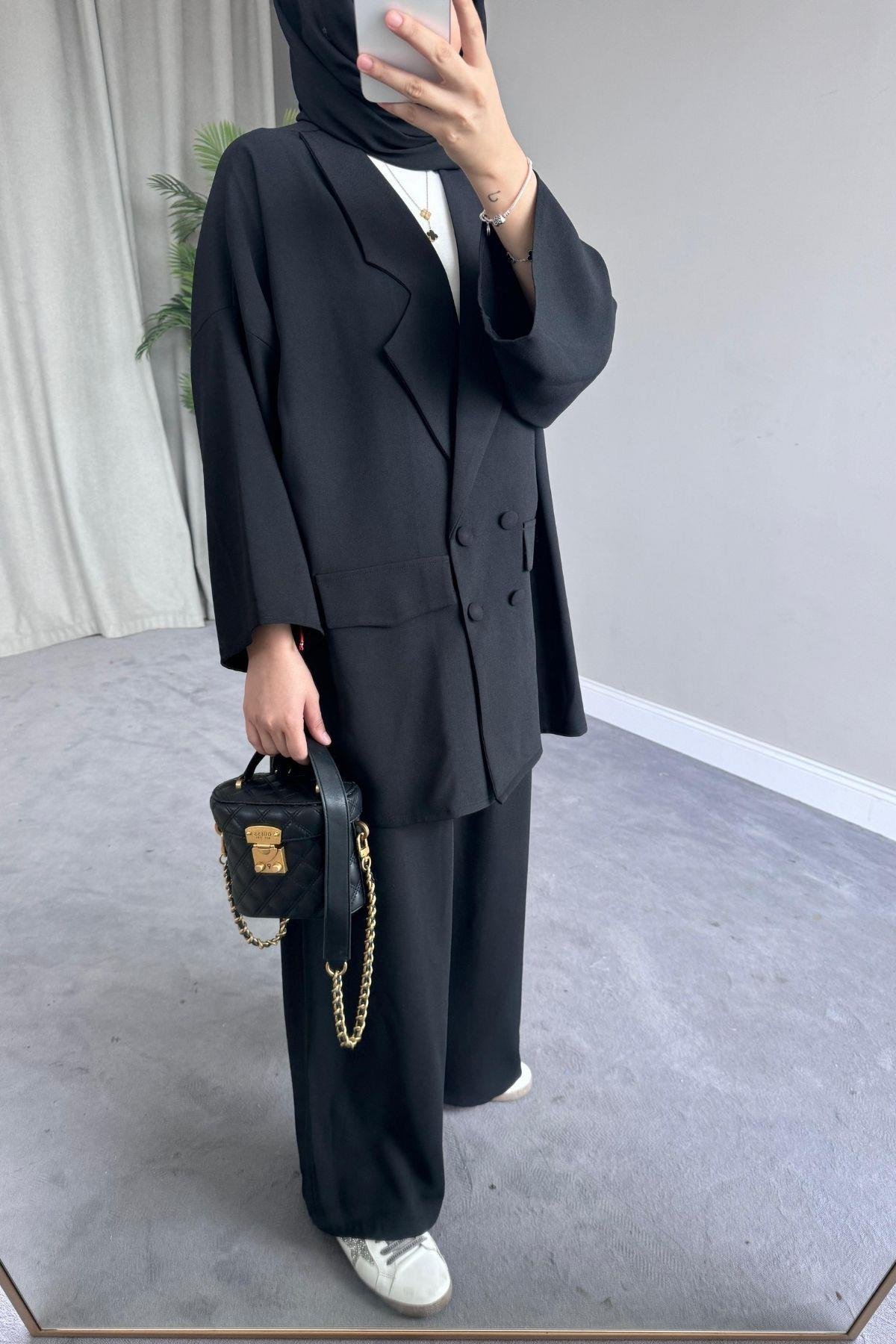 Style Jacket Suit Black, Fiyatları Style Jacket Team Black - Haza Fashion | Hijab Clothing