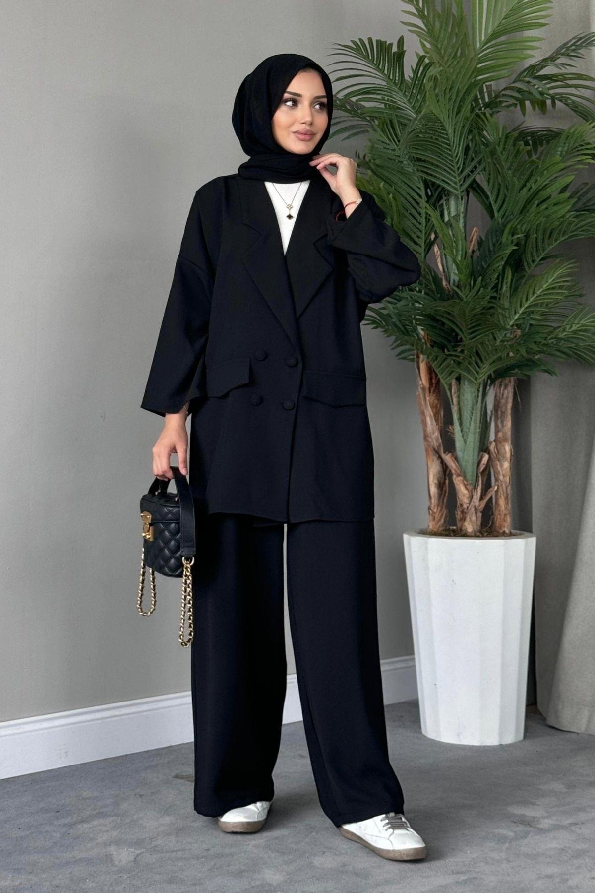 Style Jacket Suit Black, Fiyatları Style Jacket Team Black - Haza Fashion | Hijab Clothing