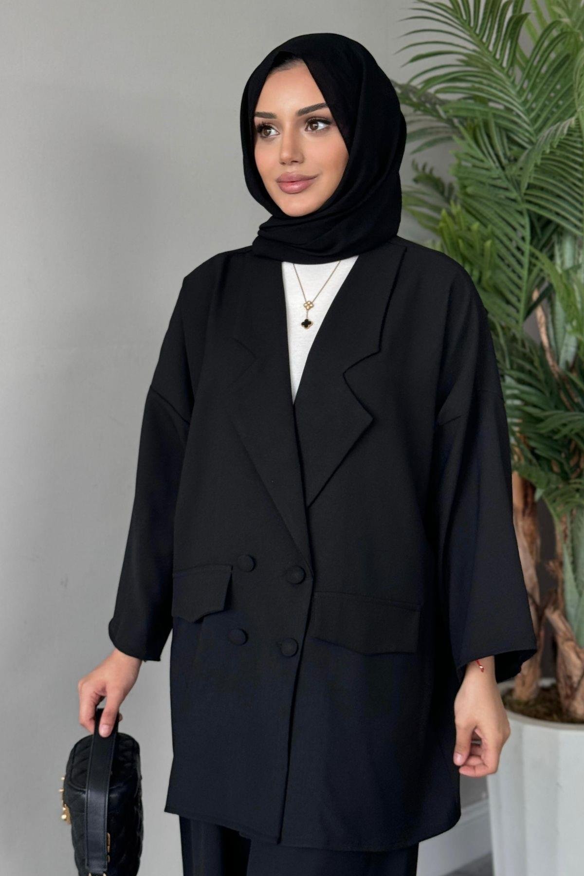 Style Jacket Suit Black, Fiyatları Style Jacket Team Black - Haza Fashion | Hijab Clothing