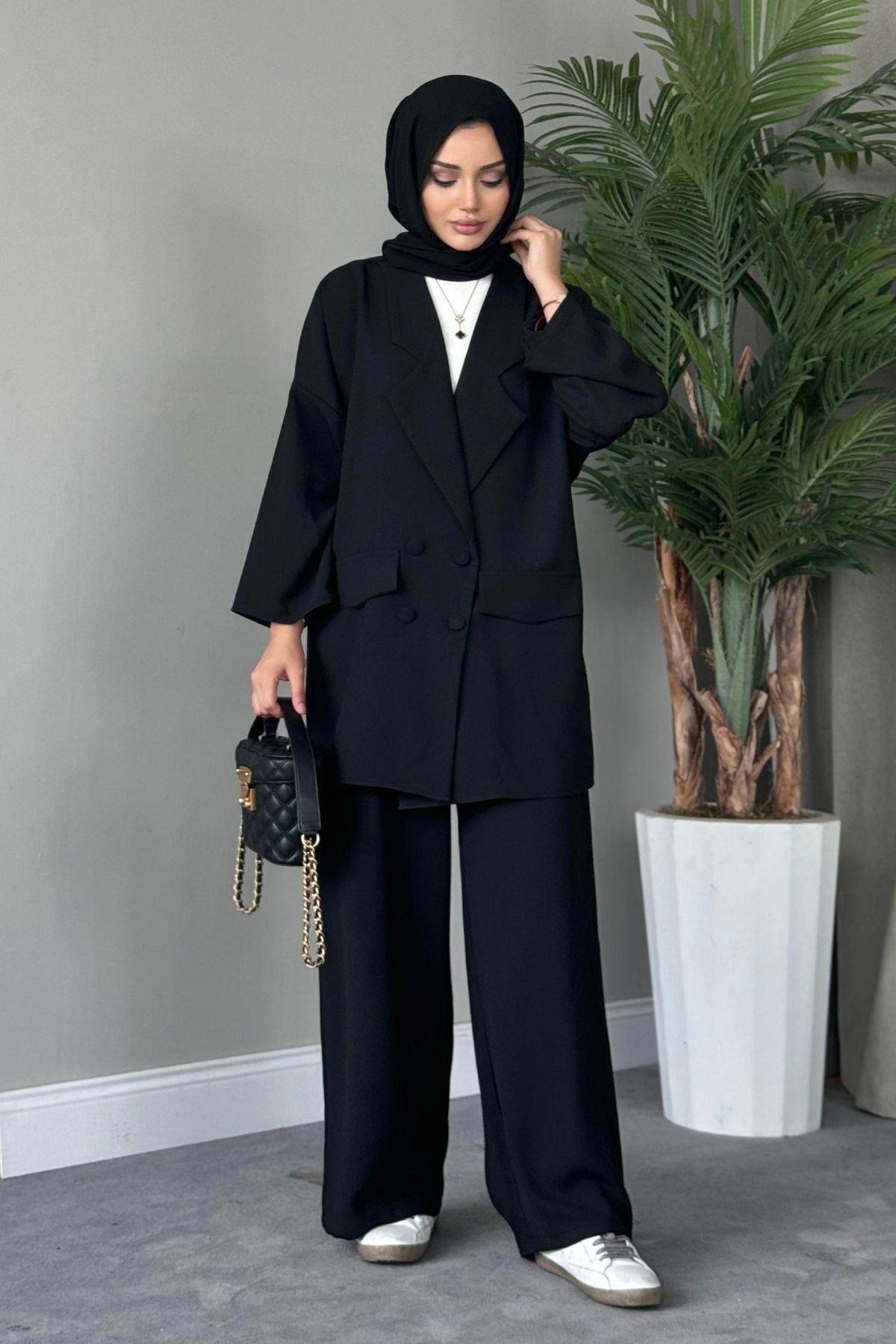 Style Jacket Suit Black, Fiyatları Style Jacket Team Black - Haza Fashion | Hijab Clothing