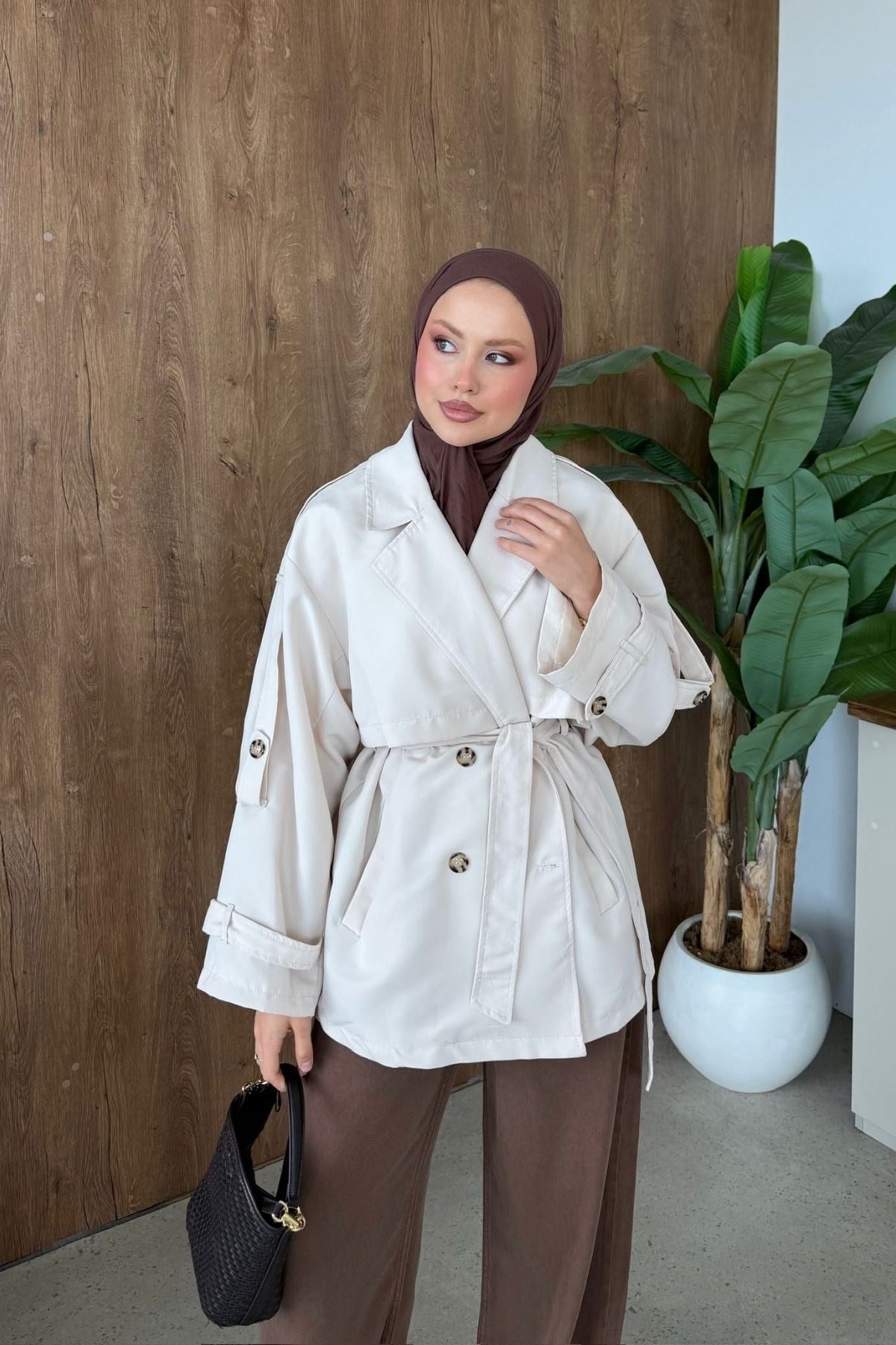 STYL Düğmeli Yarım Trenç Bej, Fiyatları 